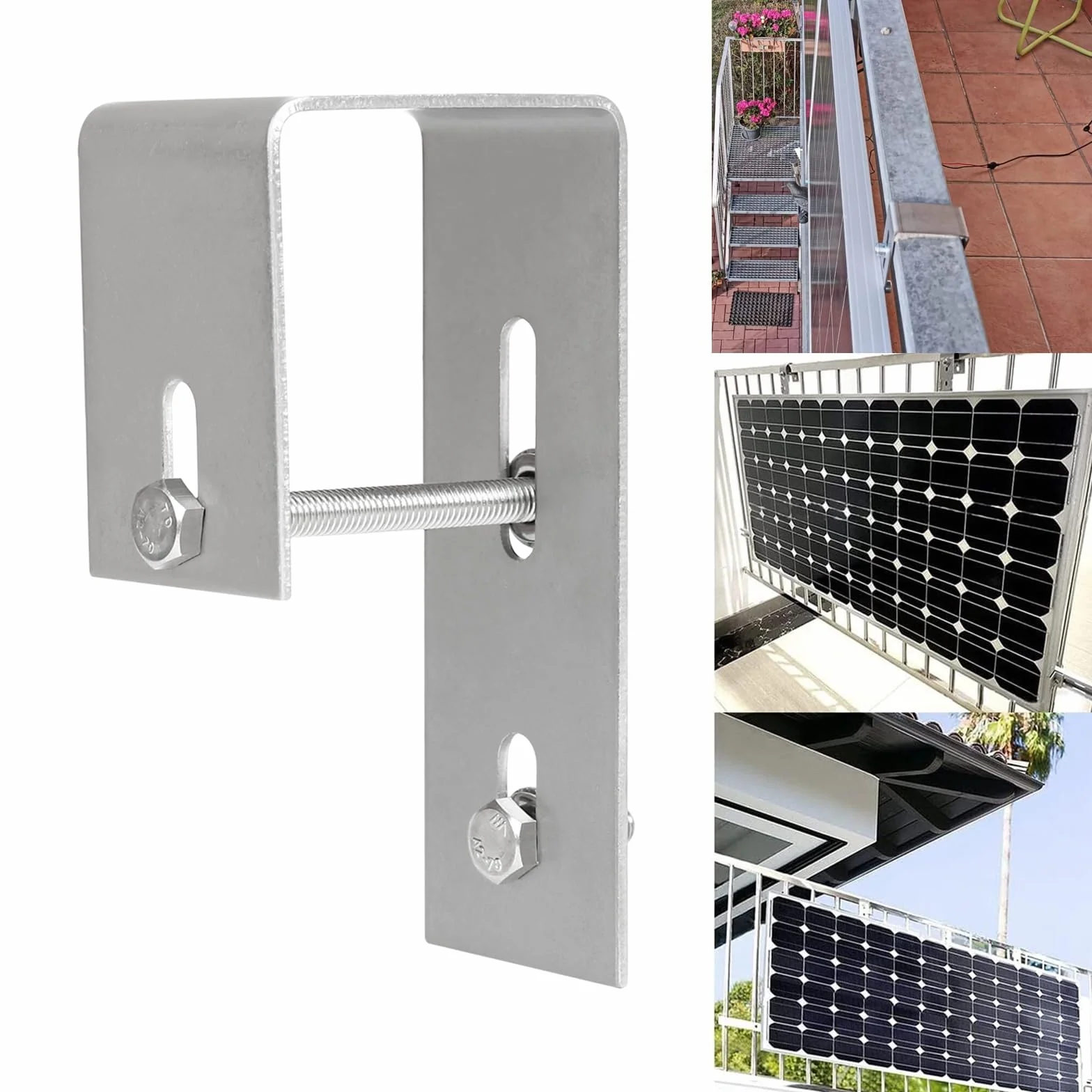 Supporto per pannello solare in acciaio inox per balcone