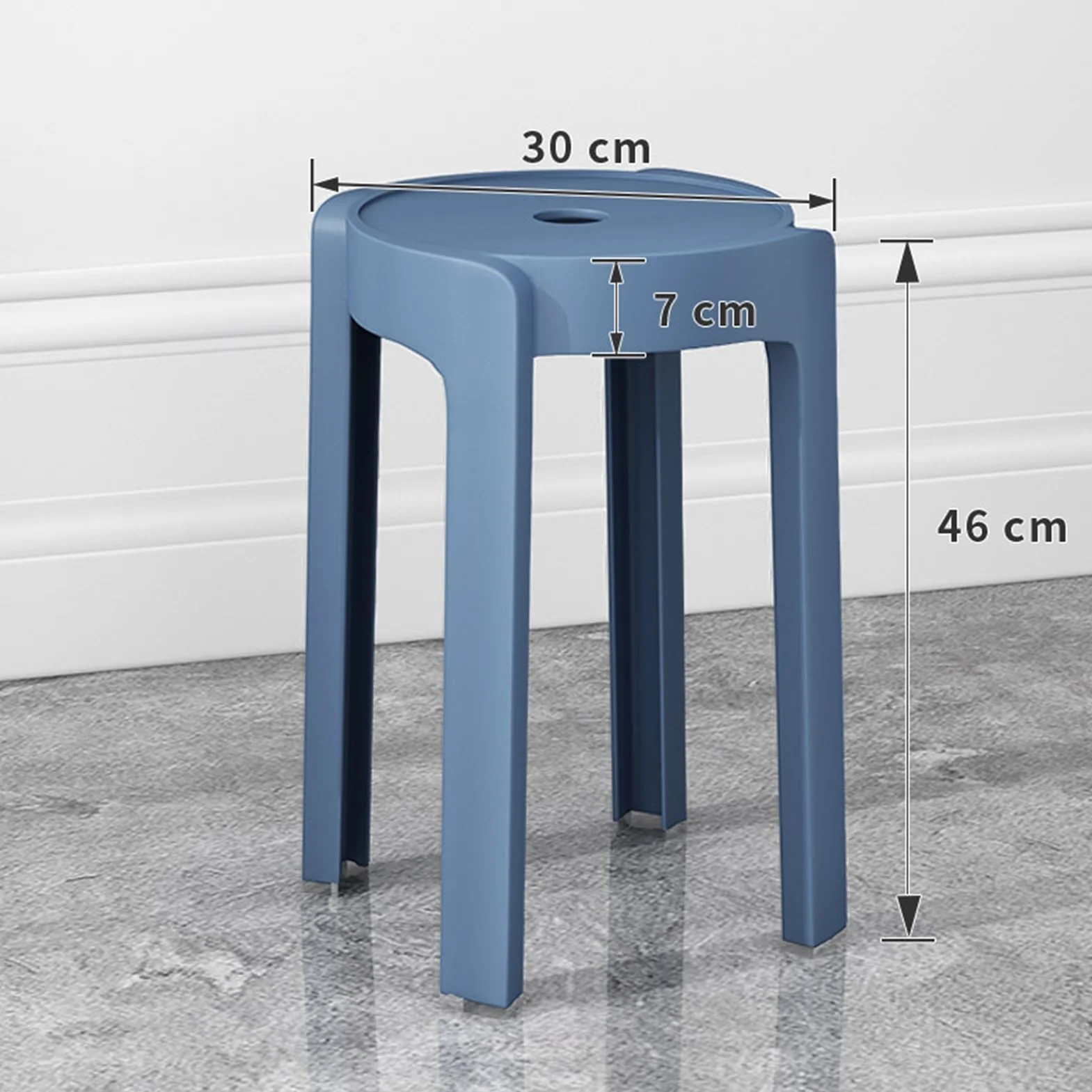 Set di 6 sgabelli colorati impilabili in plastica, sgabelli rotondi portatili e leggeri, per uso interno ed esterno, sedie senza schienale flessibili per casa, scuola, aula