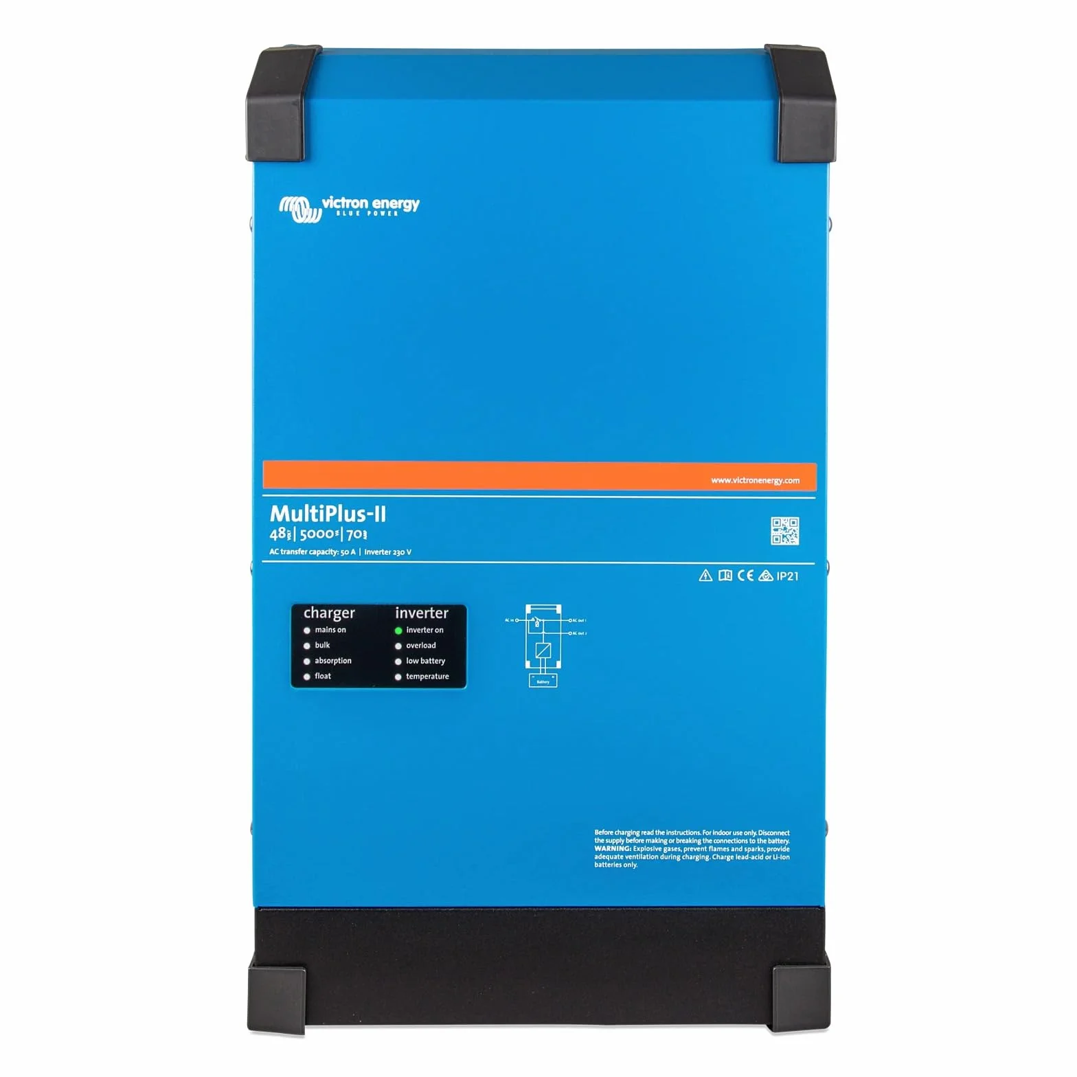 Victron Energy MultiPlus-II 5000VA 48-Volt 230V Inverter Onda Sinusoidale Pura 70 amp Caricatore Batteria