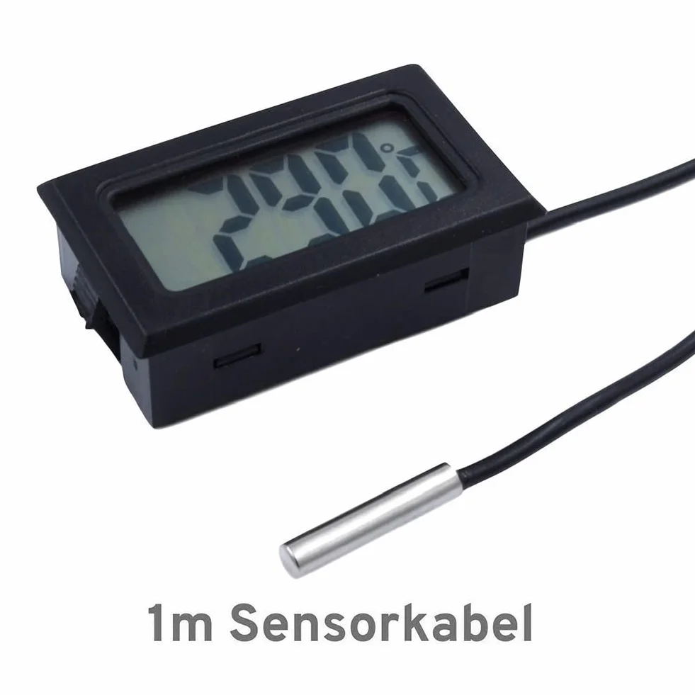 DAZZLEEX Mini termometro digitale con sonda 1 m cavo nero