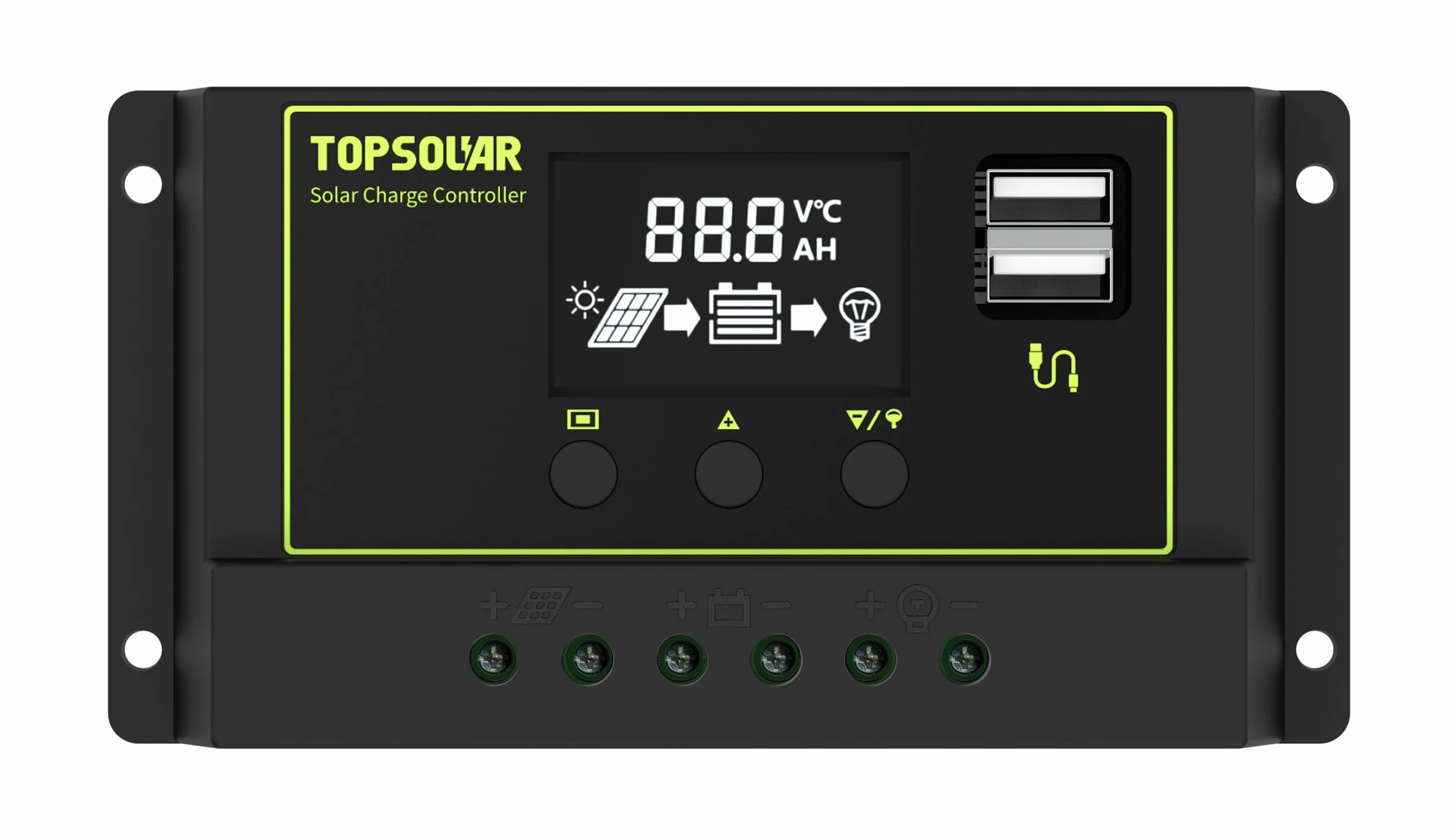 Topsolar Kit pannello solare 100 Watt 12 Volt monocristallino Off Grid System per case camper barca + 30A 12V/24V LCD PWM regolatore di carica solare + cavi solari da 4,9 m con connettore + staffe a Z