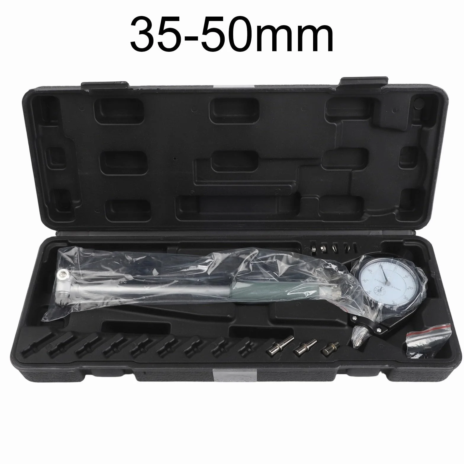 Strumento di misurazione del diametro interno di precisione di 0,01 mm, con kit di 12 sonde in acciaio inossidabile (35-50 mm)