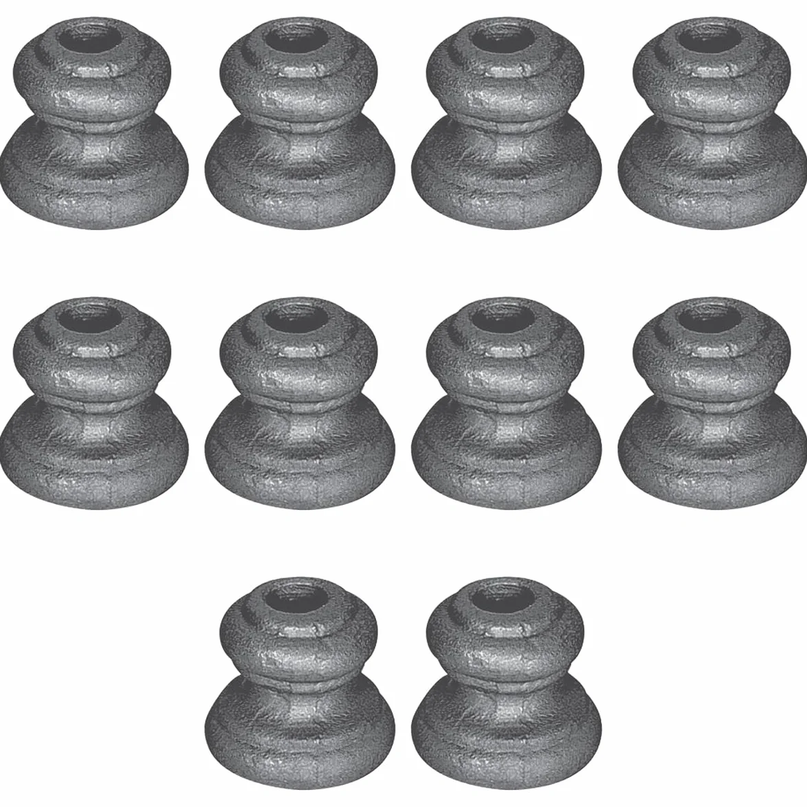 M.P. Metalli Borchia ringhiere ferro battuto foro tondo Ø 12,5 mm S40 Set 10 pezzi Made in Italy