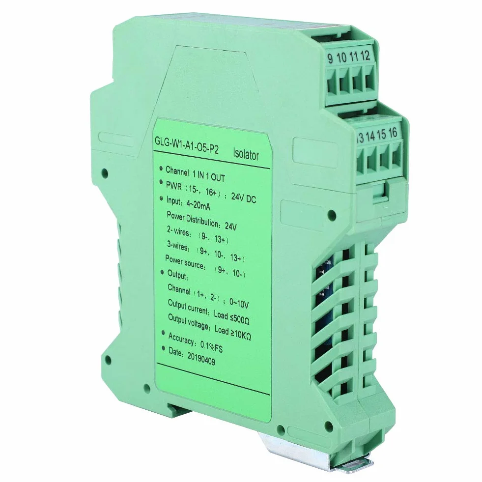 Akozon Trasmettitore isolatore di Segnale di Corrente PLC 4-20mA Rileva Il condizionatore di Segnale DC 24V(1 in 1 out, 4-20mA to 0-10V)