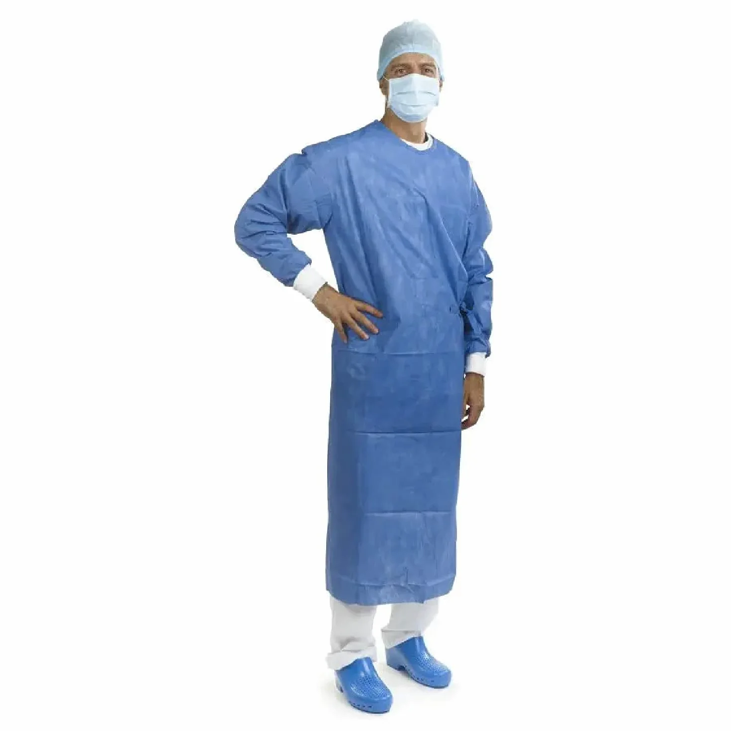 Camice Chirurgico Monouso Sterile 45gr Blu 5 pezzi Dispositivo Medico Idrorepellente
