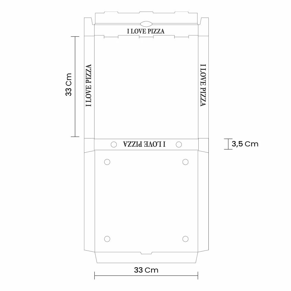 Confezione 100 Scatole Pizza Cartoni Pizza Box 33x33 Chiusura Americana Contenitori Alimentari Porta Pizza Asporto Ristoranti Pizzerie Cartone Alimentare Ecologico