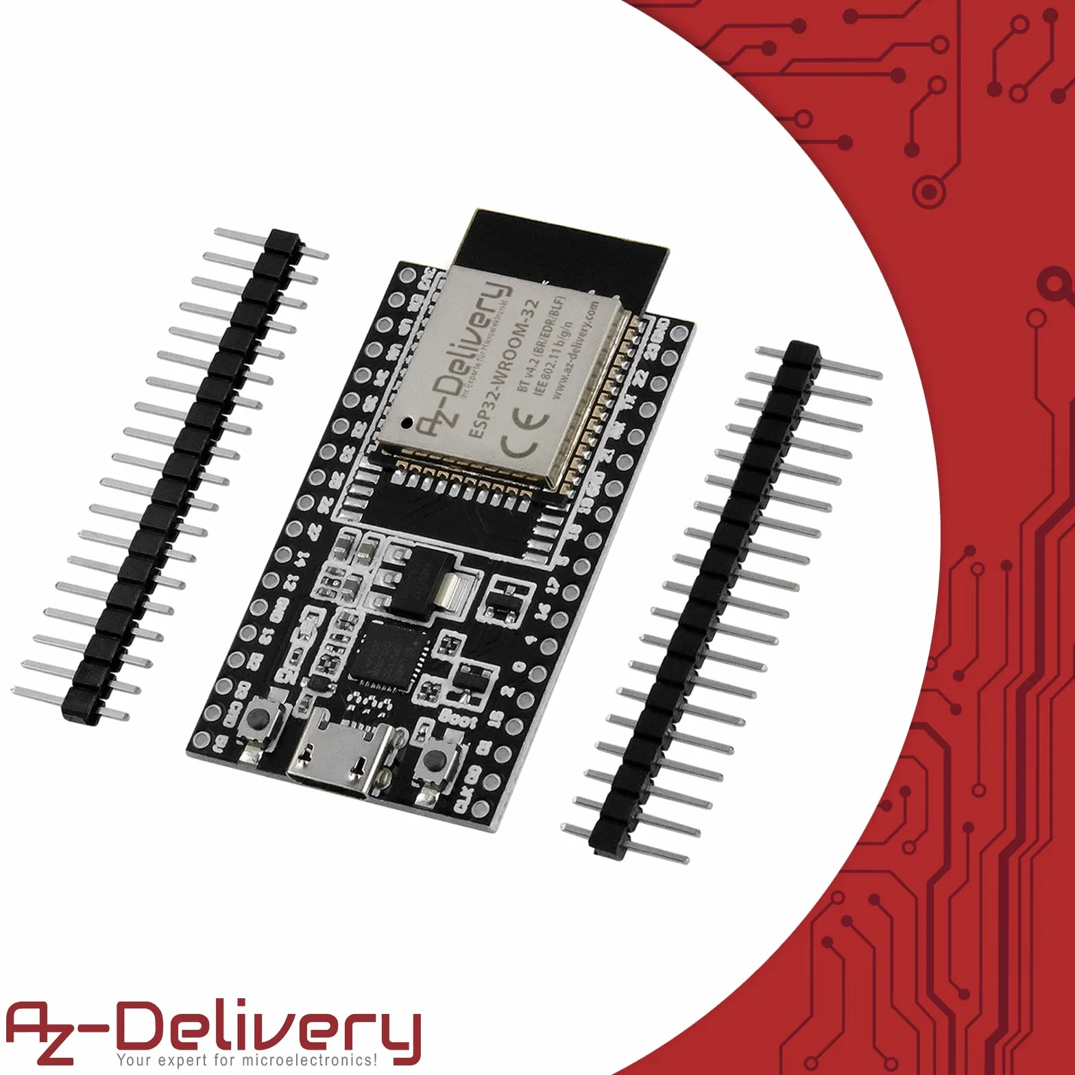 AZDelivery ESP32 Dev Kit C V4 NodeMCU WLAN/WiFi Scheda di sviluppo Non saldata (Modulo successivo al kit di sviluppo ESP32 C) Compatibile con Arduino incluso E-Book!