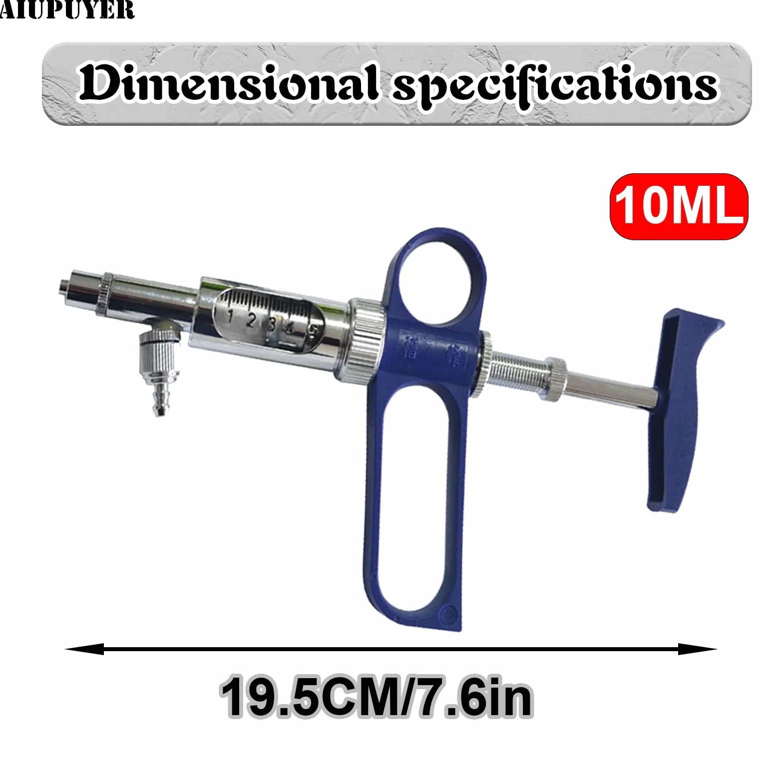 Siringa Semiautomatica per Bestiame Dispenser Medicina Vaccini Veterinari Pompa Precisione Iniettore Animale Regolabile Riutilizzabile