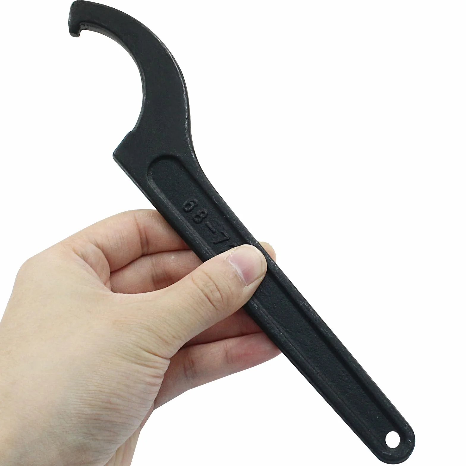 Murtenze Chiave a gancio a C per dado rotondo da 68-72 mm, chiave universale a ghiera nera con gancio di regolazione in acciaio al carbonio