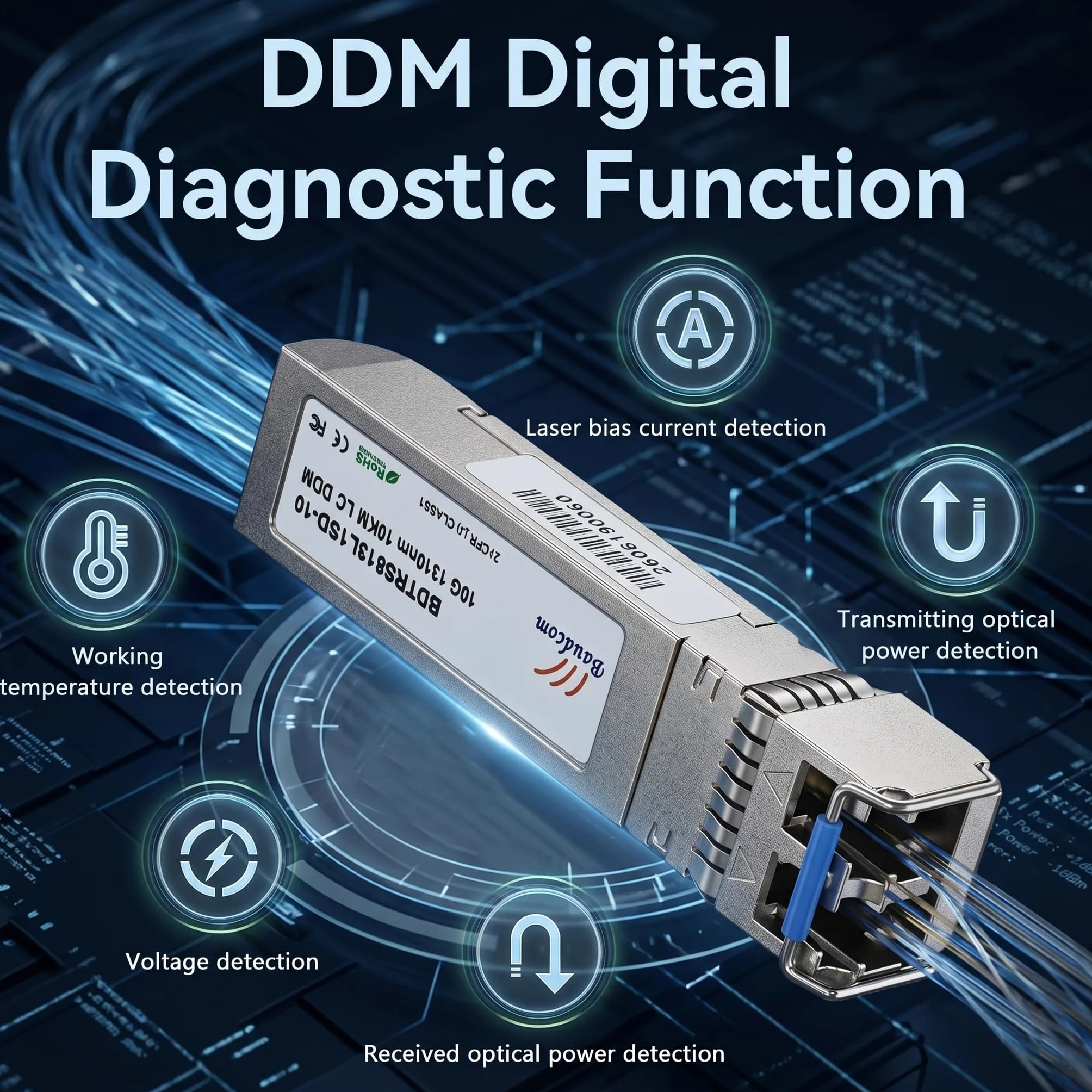 Baudcom 10GBASE-LR SFP+ 10KM Modulo 10G SFP LR Monomodale 2 szt.