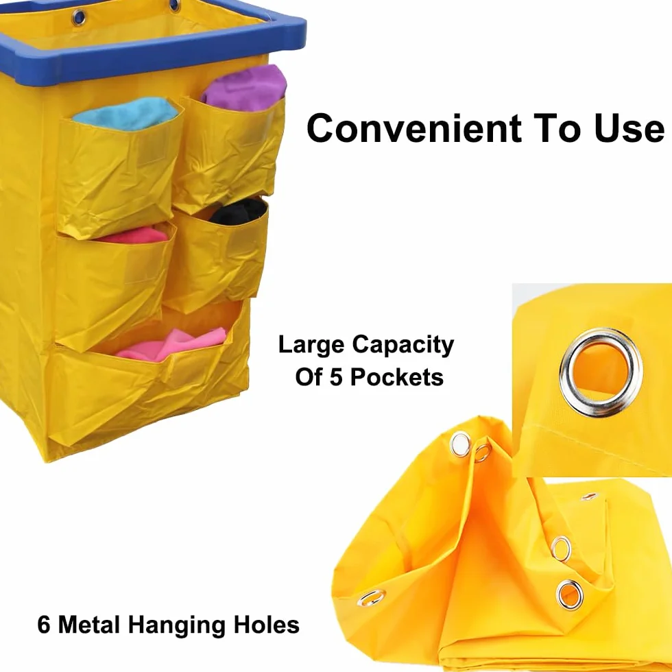Borsa di ricambio per carrello di pulizie, grande capacità, per pulizia e pulizia delle pulizie, borsa per la pulizia del carrello e carrello per la pulizia