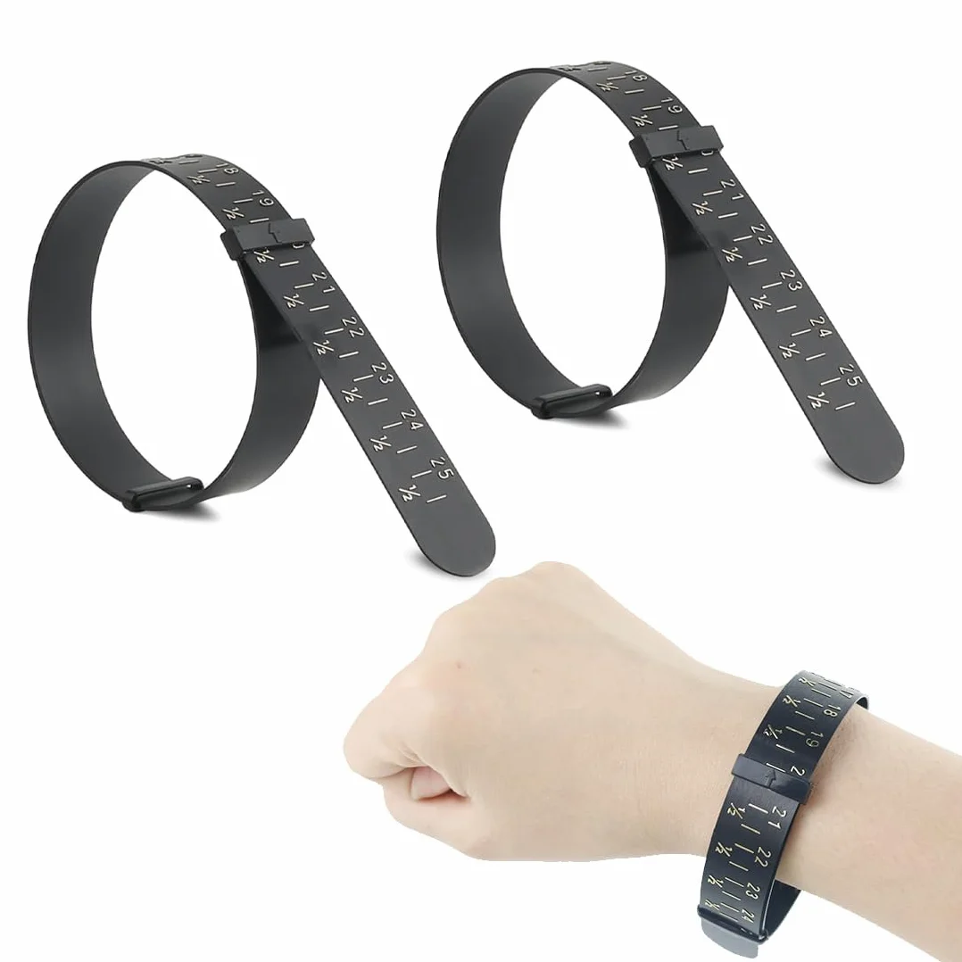 Misuratore Braccialetti 2 Pezzi Cerchio Misurazione Polso Plastica 15-25 cm