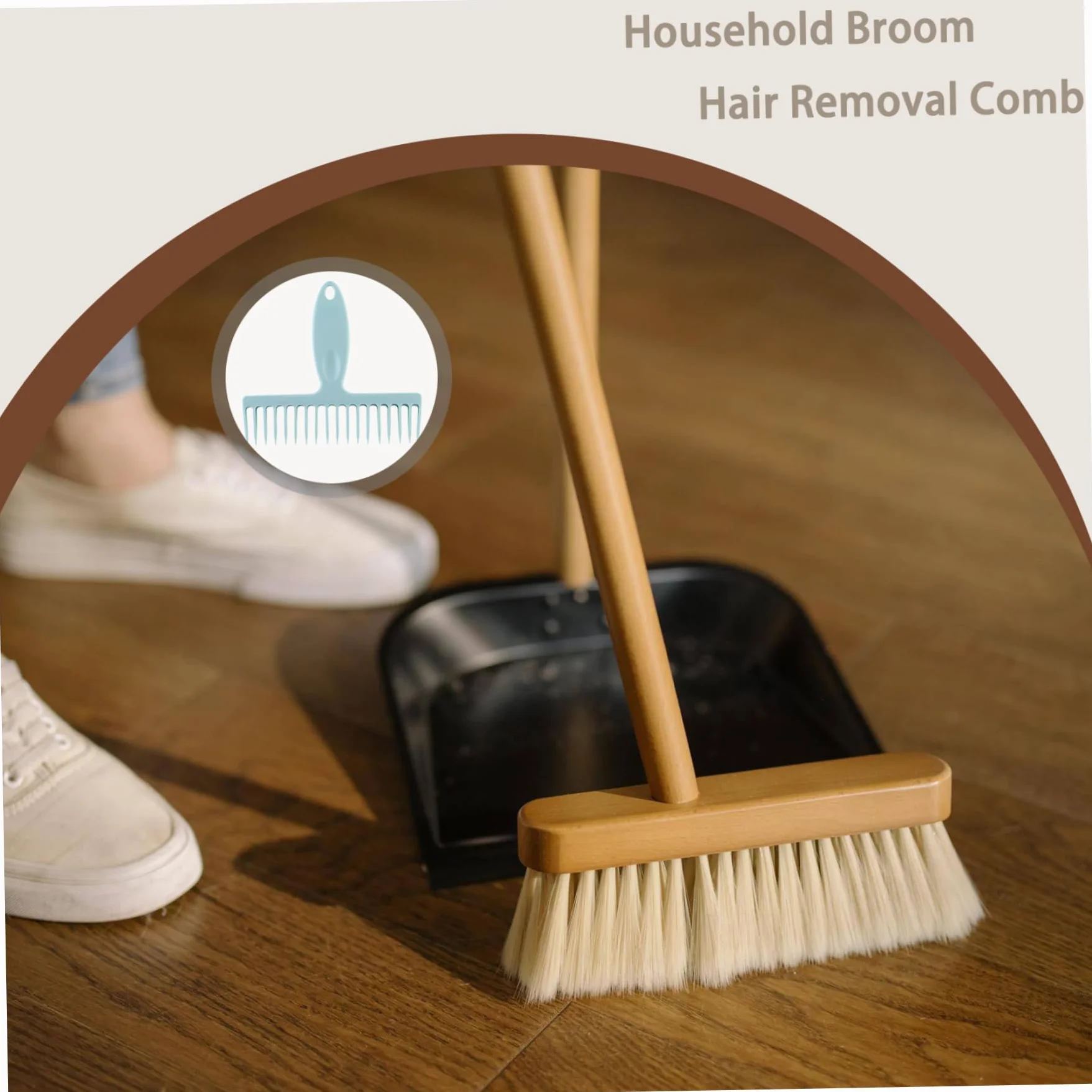 Pettine per depilazione per scopa, strumenti per la pulizia dei capelli per pulire la scopa con manico e foro per appendere gli scarichi del bagno della camera da letto, blu