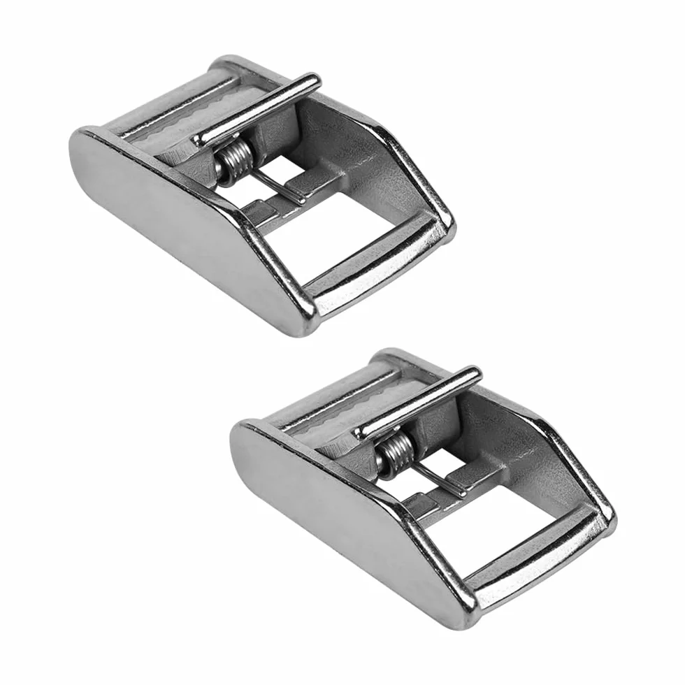 POFET - Fibbie a camma in acciaio inossidabile 316, fibbia con leva per cinghie - 2,5 cm (2 pezzi), senza cinghia
