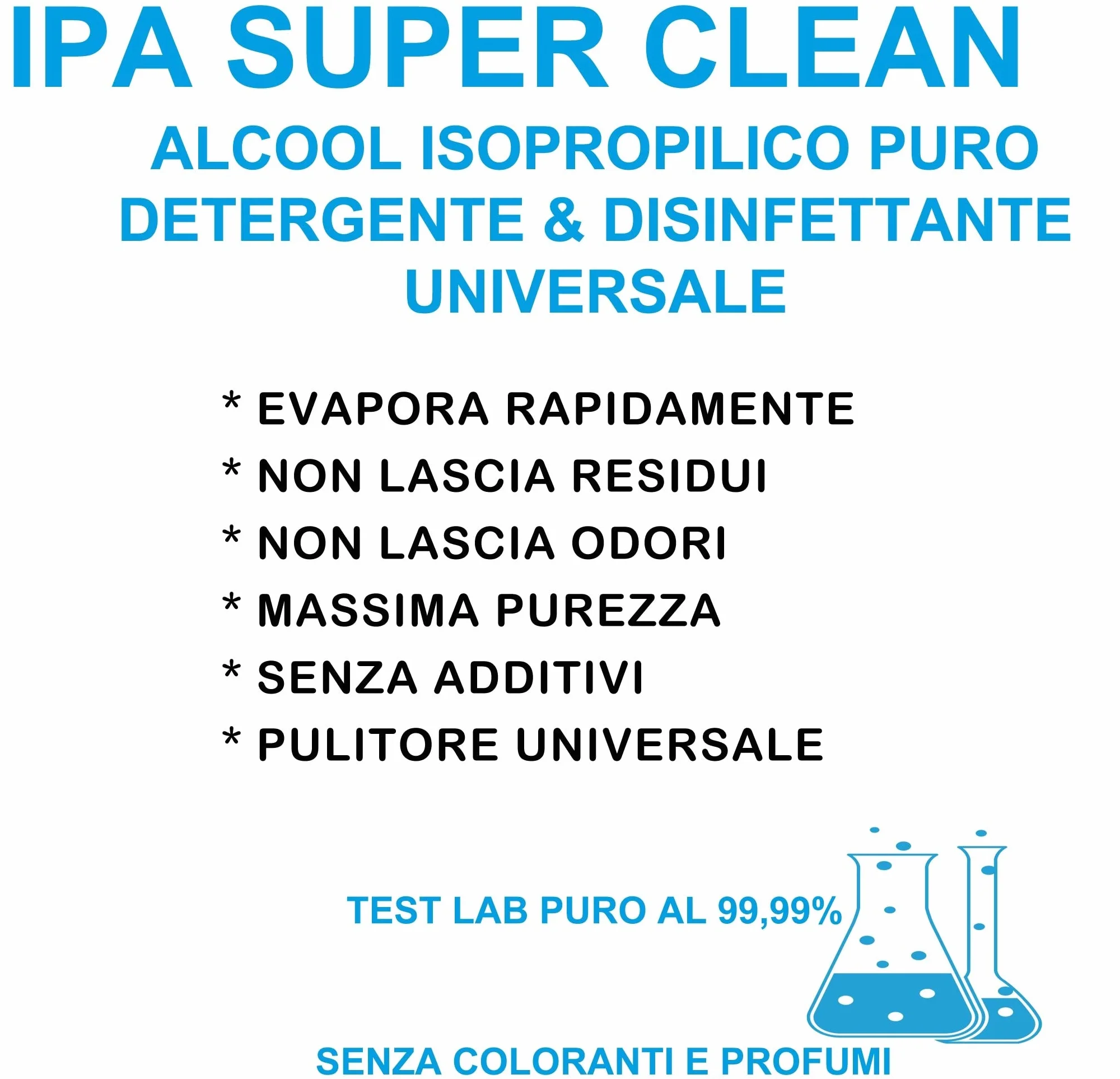 IPA CLEANSER 99,9% Alcool Isopropilico Detergente per Stampanti 3D Elettronica - 5 litri