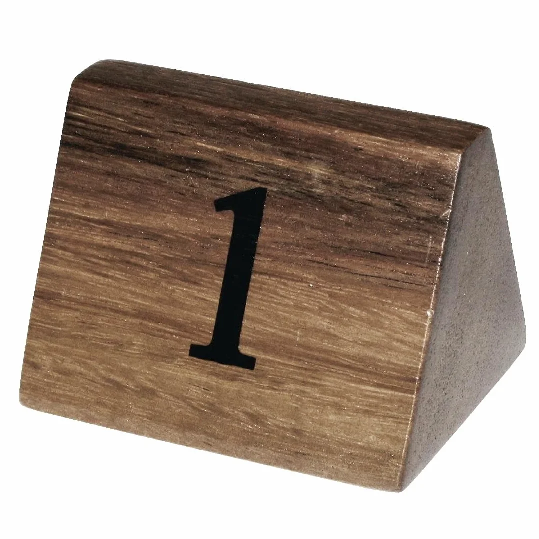 Segnaposto numerici in legno, decorativi, per ristoranti con numeri da 1 a 10, set da 10