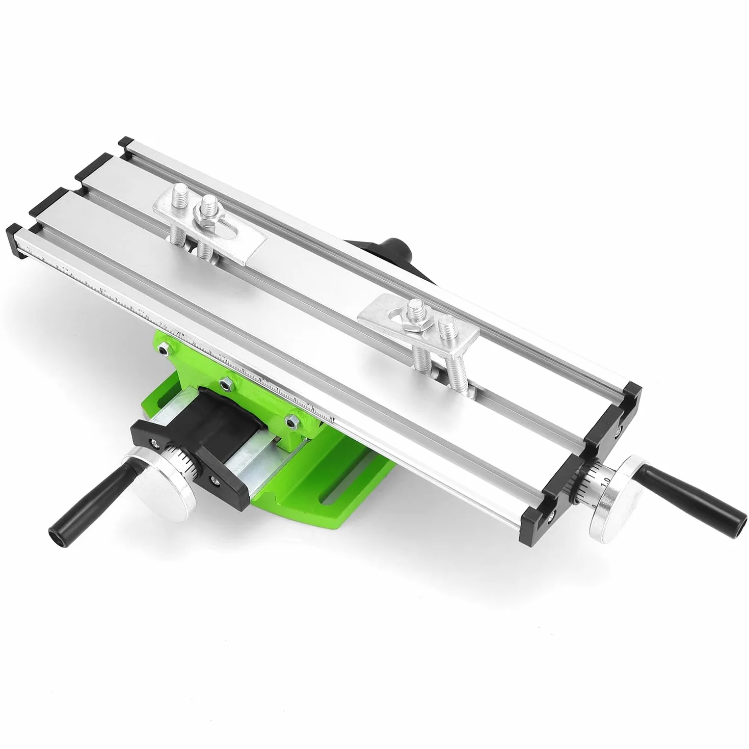 QWORK® Tavolo da lavoro multifunzione, tavolo a croce, tavolo scorrevole per foratura, per panchina drill adjustme, 310 * 90 * 78 mm