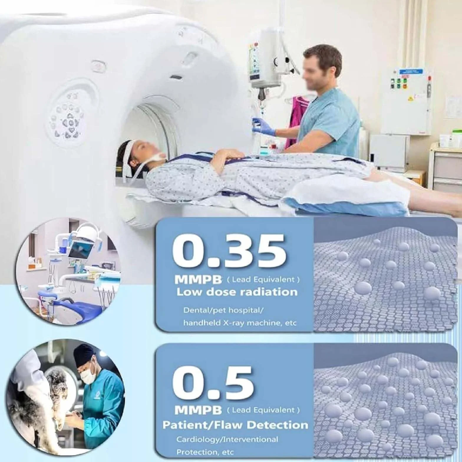 Collare protettivo per tiroide 0,35 mmPb 0,5 mmPb portatile durevole protezione dalle radiazioni per laboratorio odontoiatrico