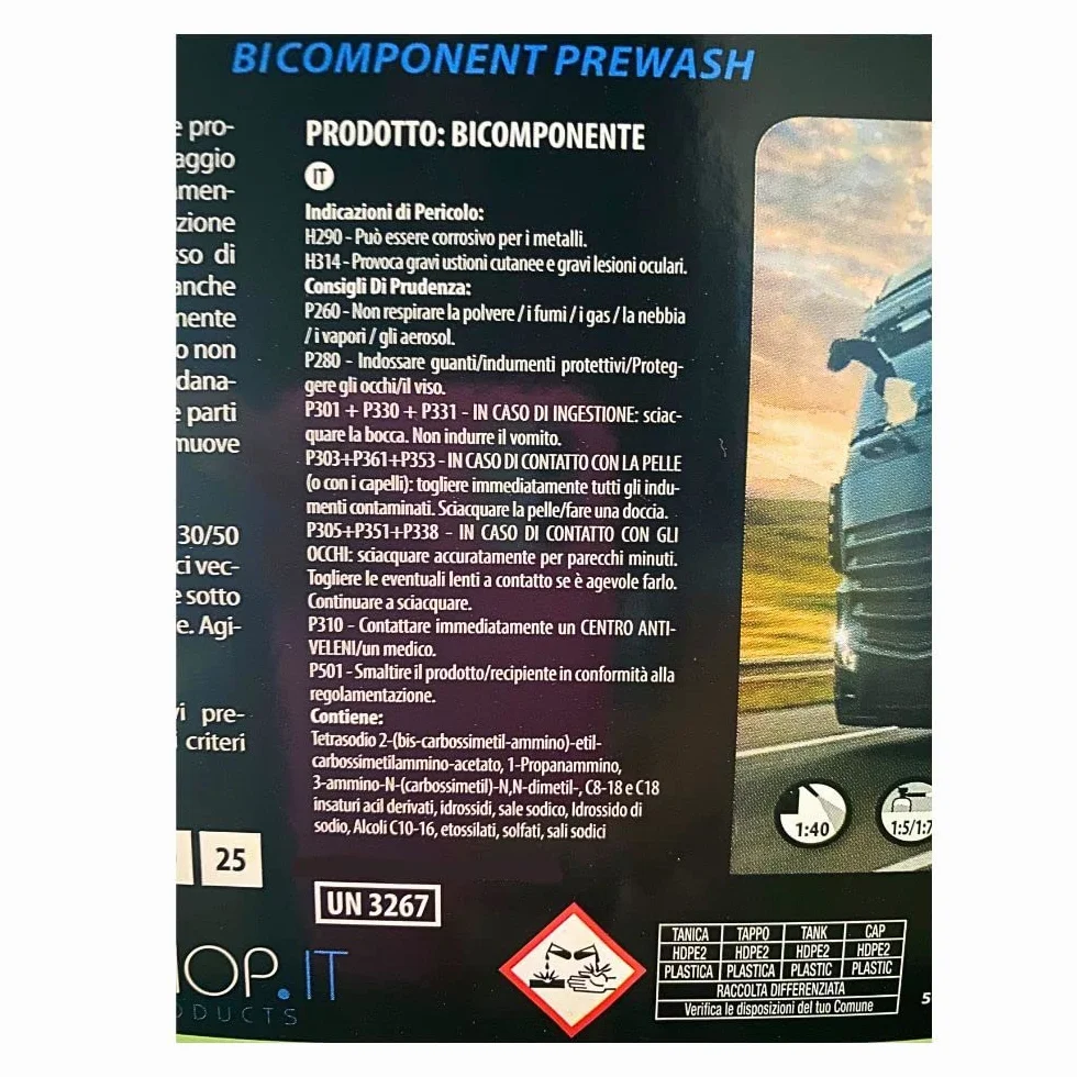 Detergente Sgrassante Concentrato Bicomponente-Bifase Doppia Azione 10 Kg