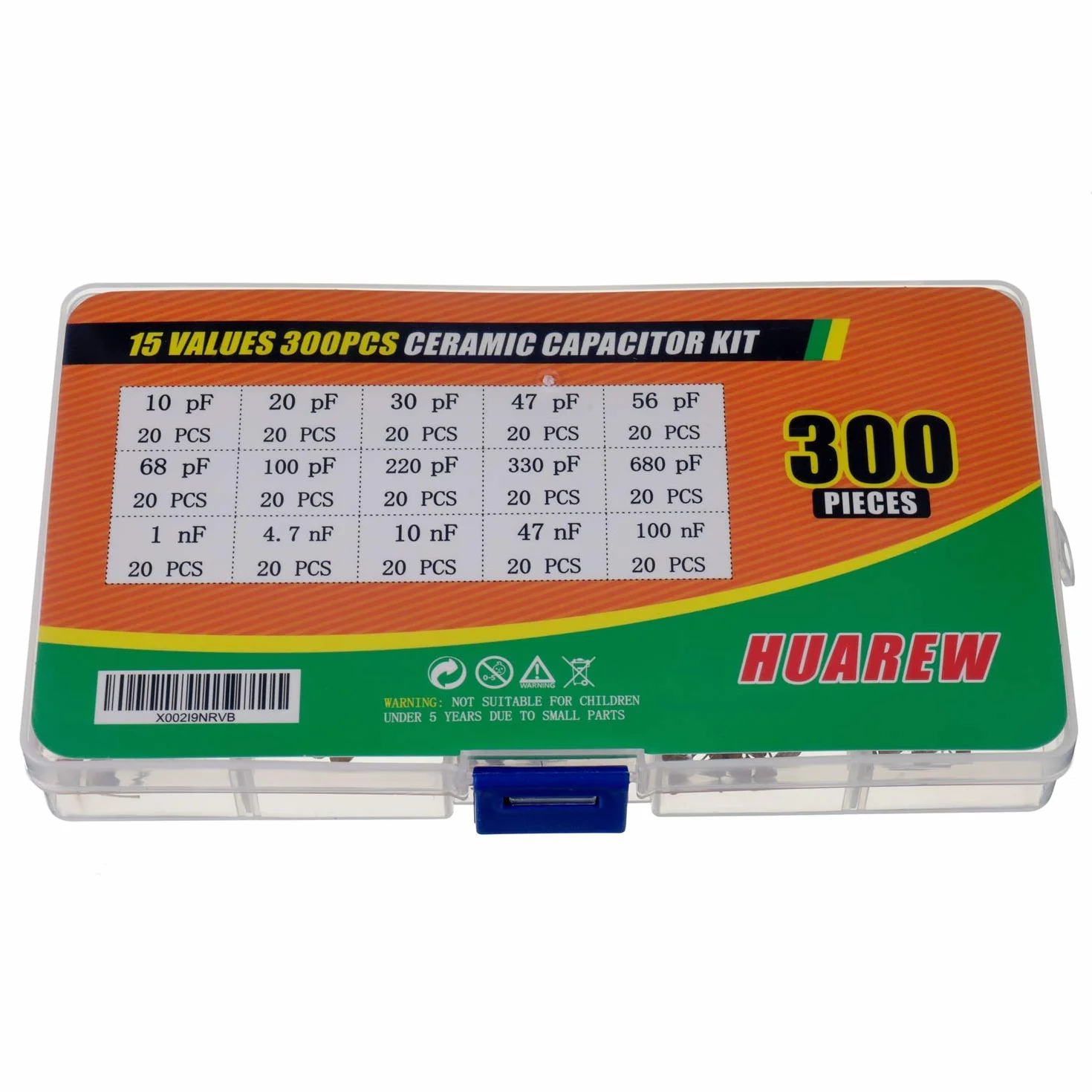 15 Valori 300 pezzi Condensatore ceramico 10~680 pF e 1~100 nF kit di classificazione