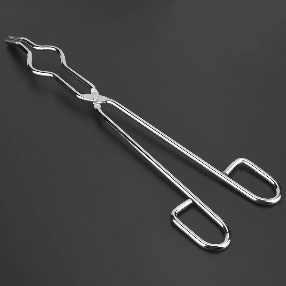 Pratiche pinze da crogiolo professionali di alta qualità, pinze da crogiolo, zampe antiscivolo Rame Argento metalli non ferrosi Fusione dell'oro Meta esperimenti(300mm)