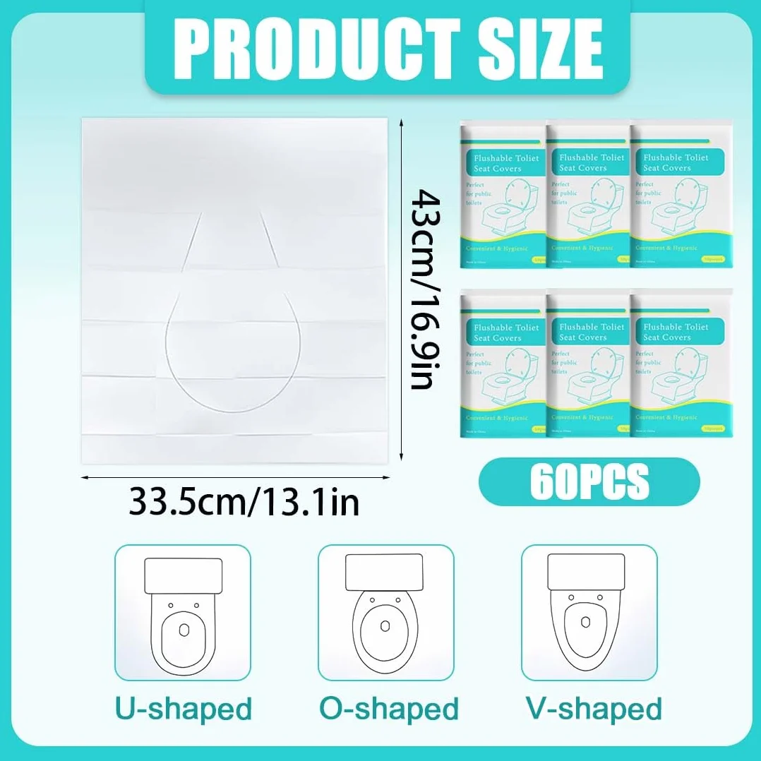 Copriwater Usa E Getta 60 Pezzi Coprisedili Wc Bianchi Biodegradabili Protezione Igienica