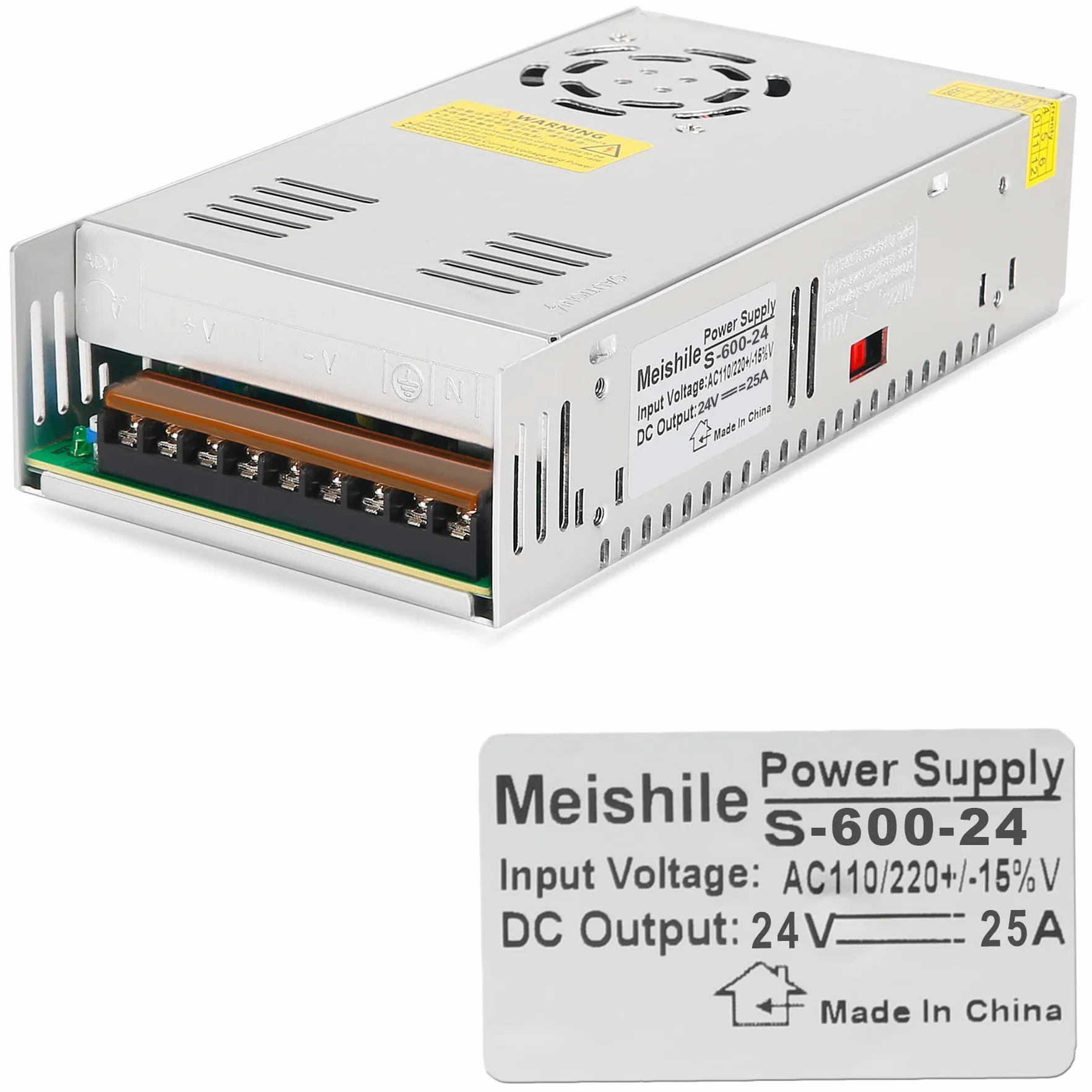 24V 25A 600W 110/220VAC-DC24V Adattatore Trasformatore per LED Striscia La Guida IL Passaggio Di Potere IL Trasformatore L'Industria Elettrica CCTV Monitor Alimentatore 600 Watts