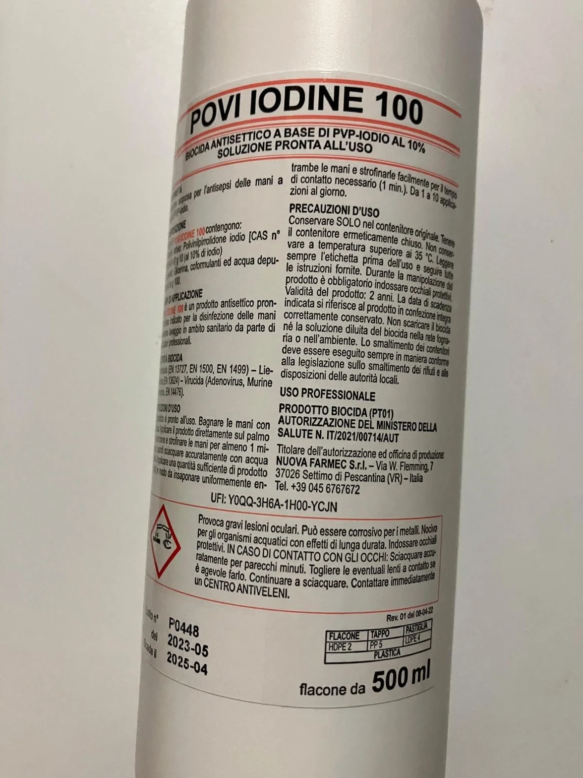 Iodopovidone Disinfettante Antisettico 500 Ml