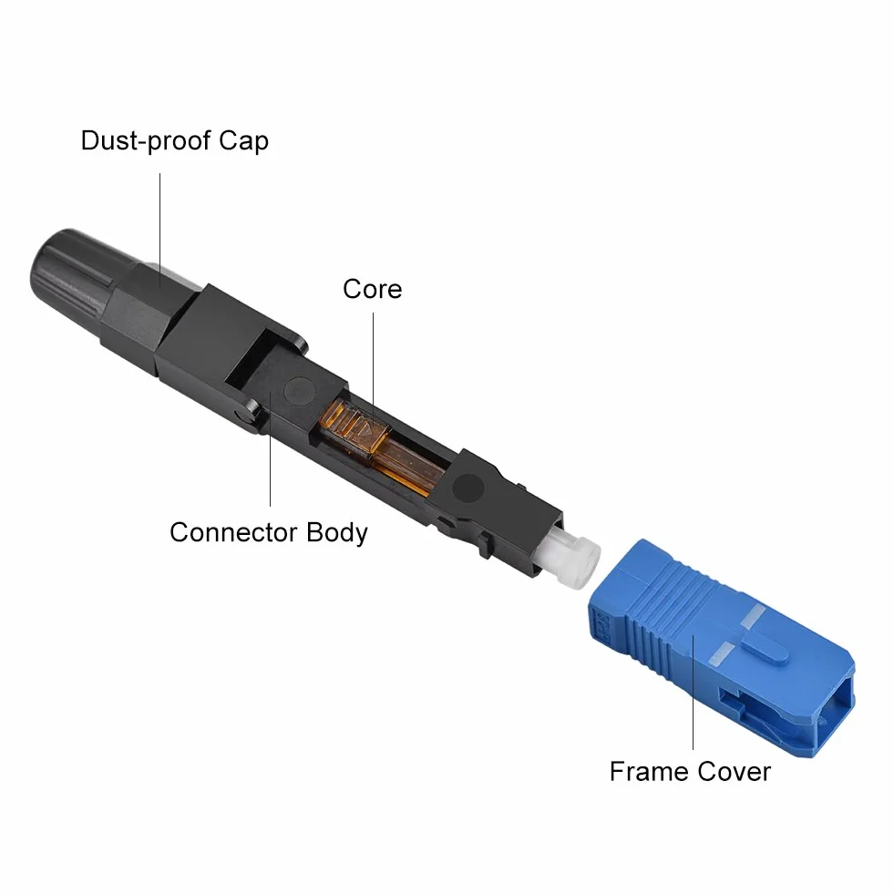 Connettore SC Fibra Ottica Monomodale Adattatore Rapido Kit Terminazione Plastica