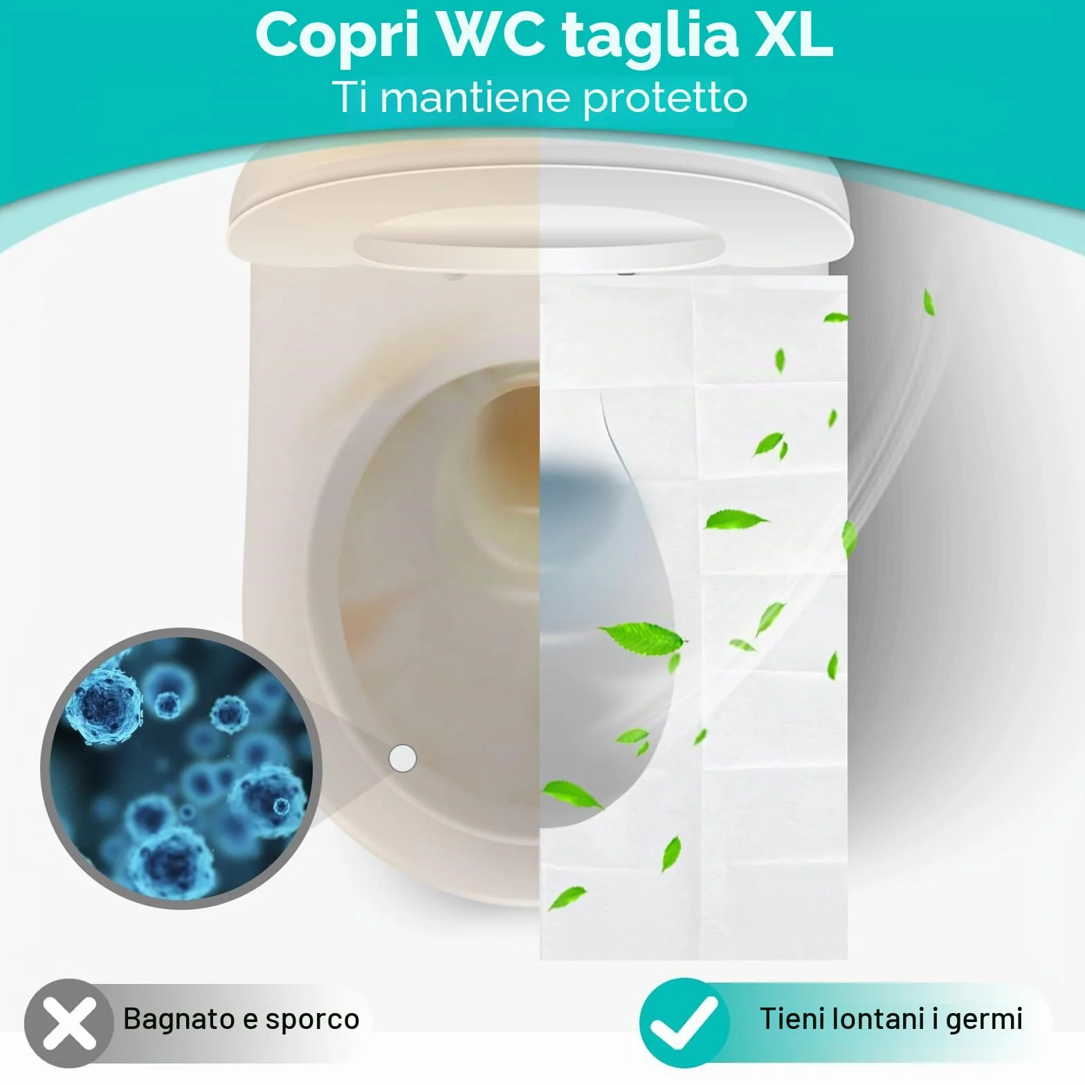 Copriwater usa e getta biodegradabili 42x35cm adulti bambini