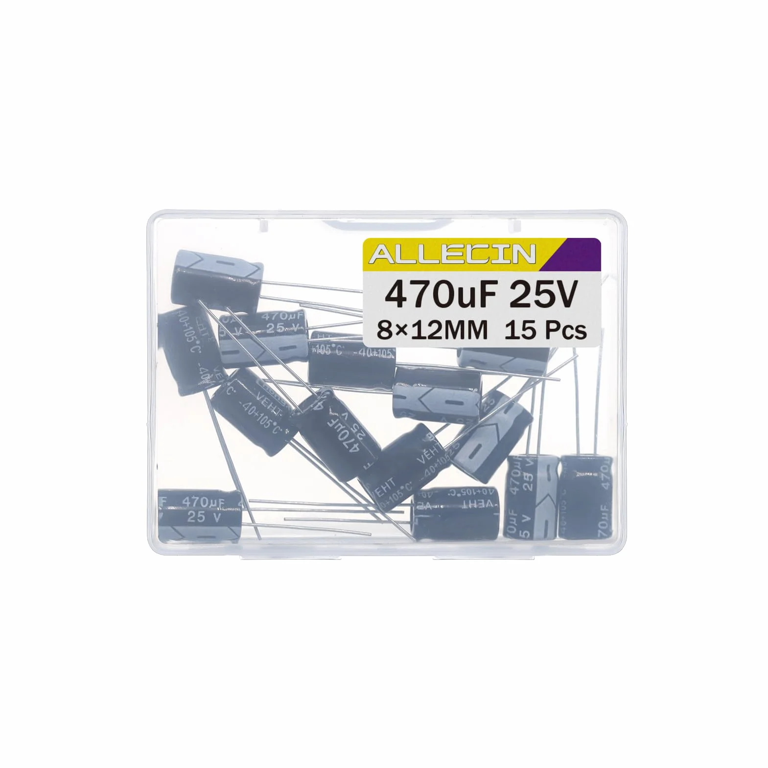 Condensatori Elettrolitici 470uF 25V 8x12MM 105°C (15 Pezzi)