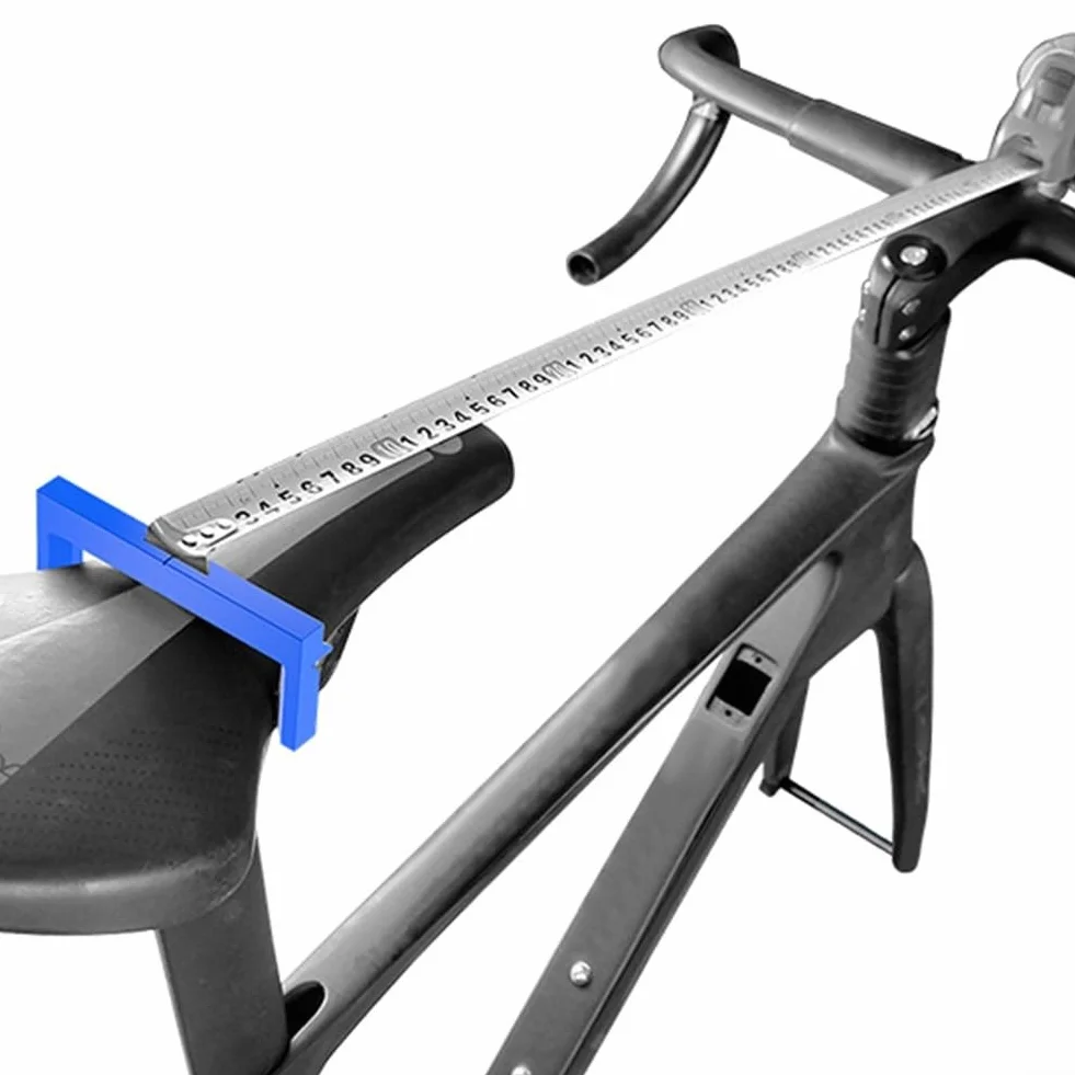 Misuratore di altezza del sellino, indicatore di altezza regolabile per strada, montagna e bici, strumento di misurazione per ciclismo (A+B)