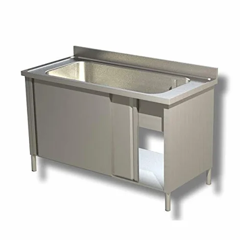 Lavapentole ad 1 vascone. Altezza Vasca cm. 35. • Prof. 60-180x60x85H