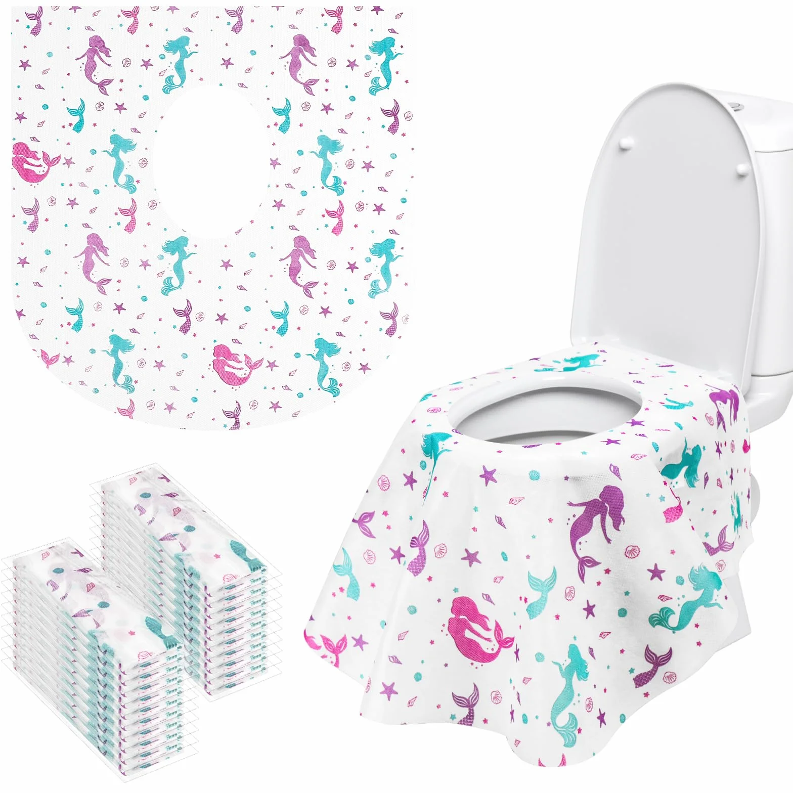 Copriwater Monouso XL 20 Pezzi per Bambini, Sovradimensionato per WC, Ospedale, Ufficio
