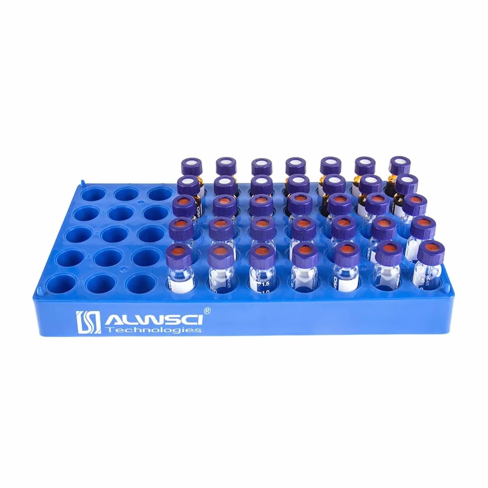 ALWSCI 2mL Contenitori Portafiale, Vassoio per Fiale Autocampionate con 50 Scomparti, Impilabile, per Fiale da 1,5 mL-2 mL, per Provette da Centrifuga