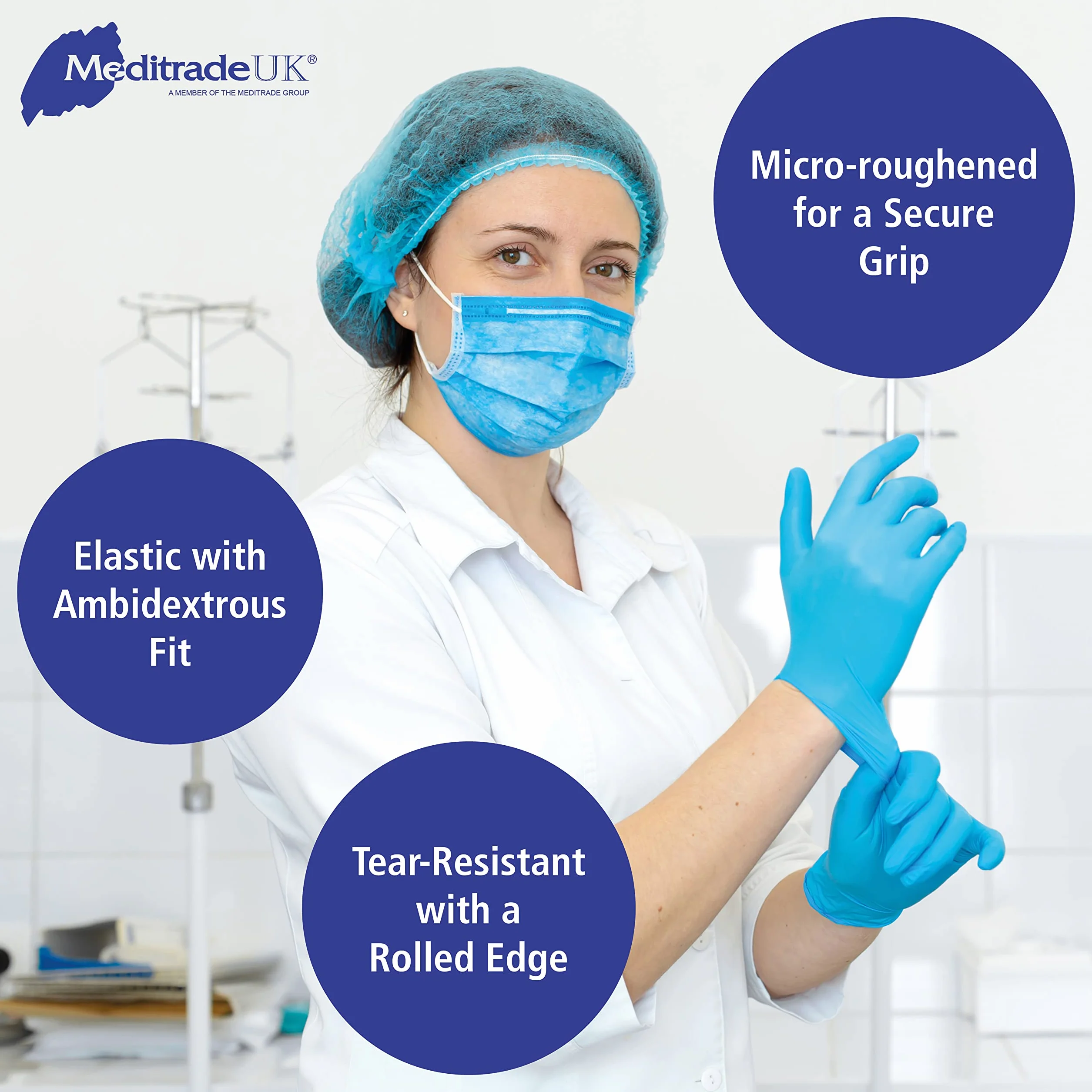 Guanti usa e getta in nitrile NextGen 100 pezzi M Blau