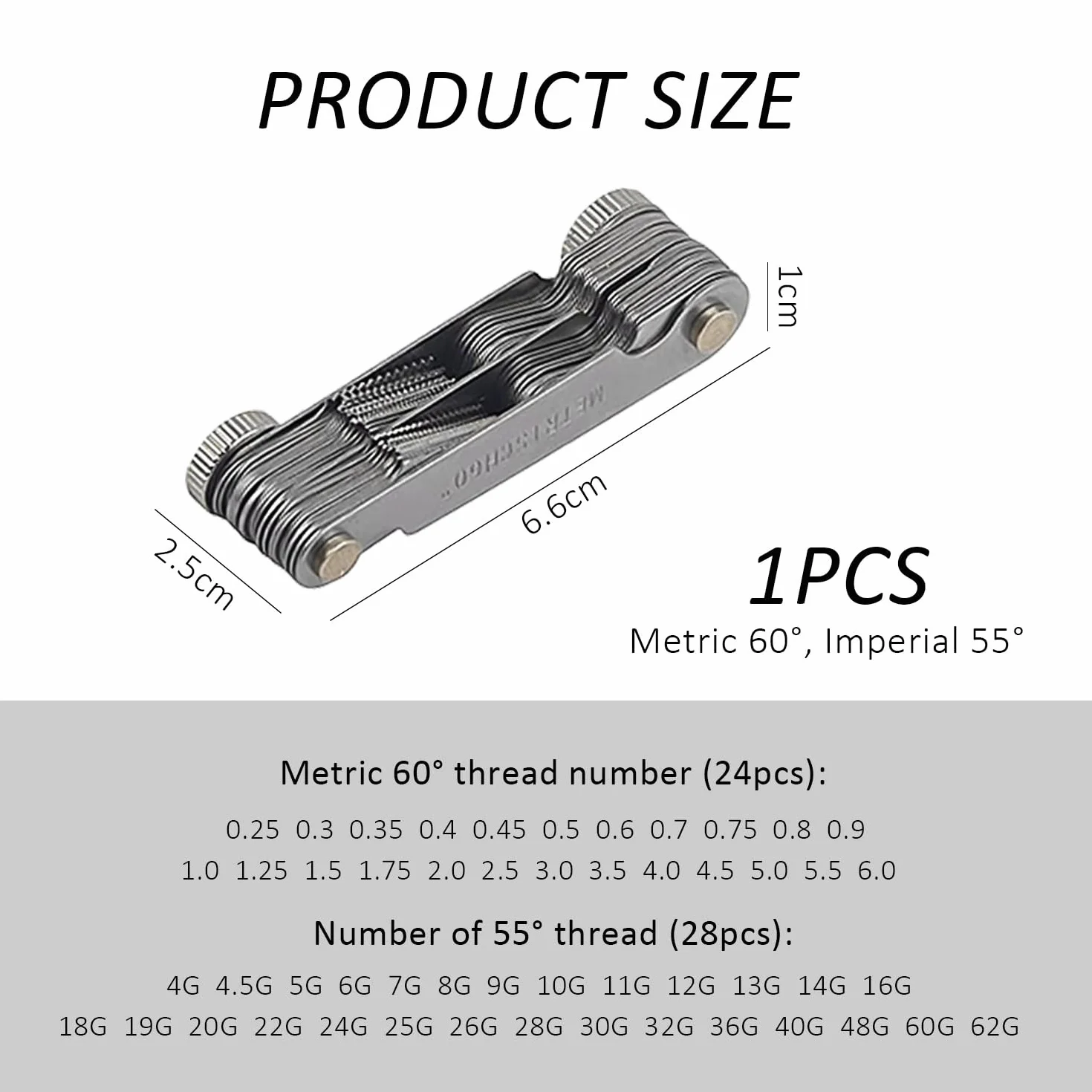 KRYMSON Calibro per filettature, Misuratore di precisione metrico con impugnatura a scorrimento
