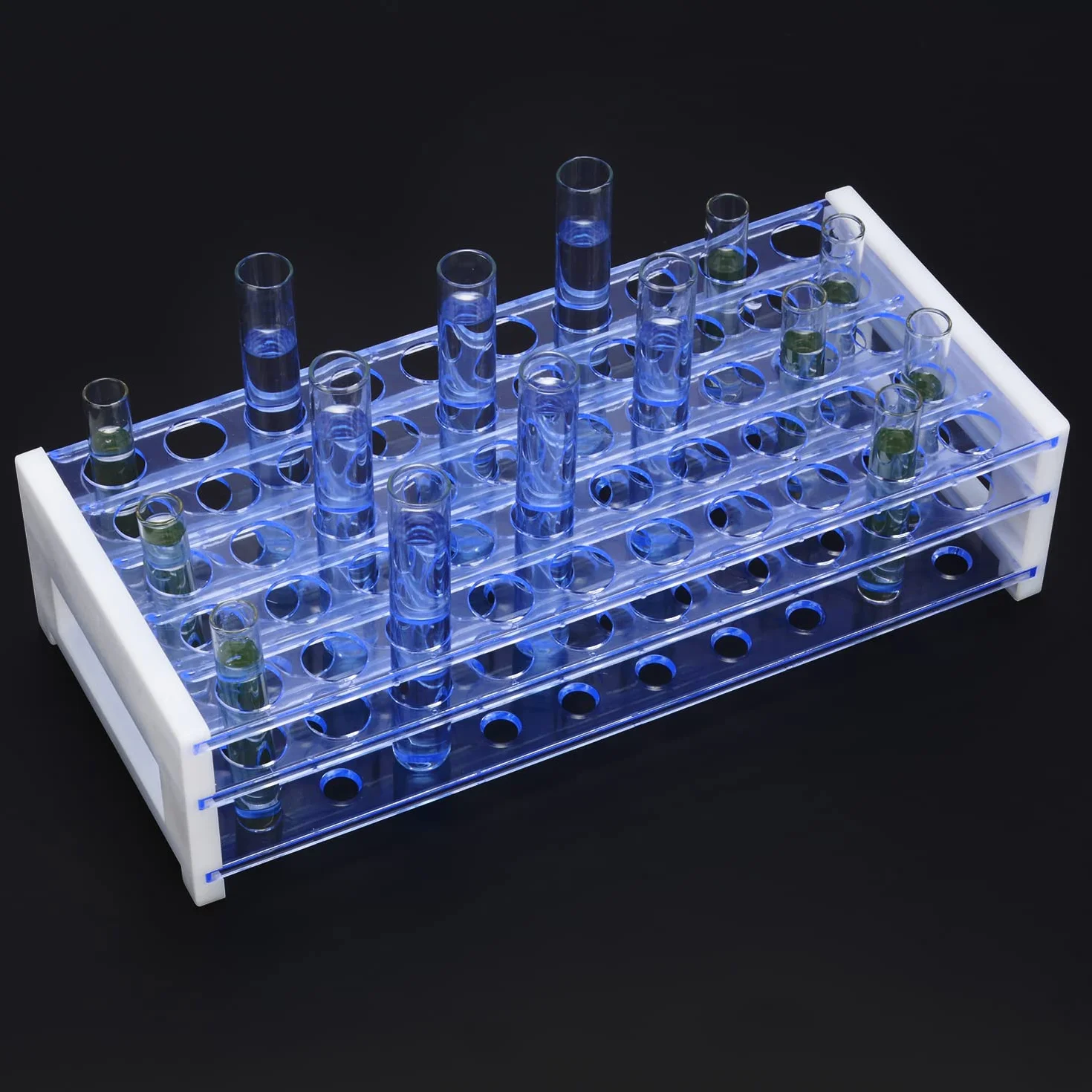 stonyLab Portaprovette in Plastica Blu Amovibile 3 Livelli 50-Posti 16mm
