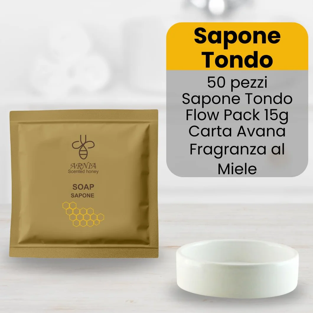 B&B Hotel Kit Cortesia Bagno Monouso 225 Pezzi Shampoo Doccia 20ml Igiene Intima 20ml Sapone Tondo Cuffie Doccia