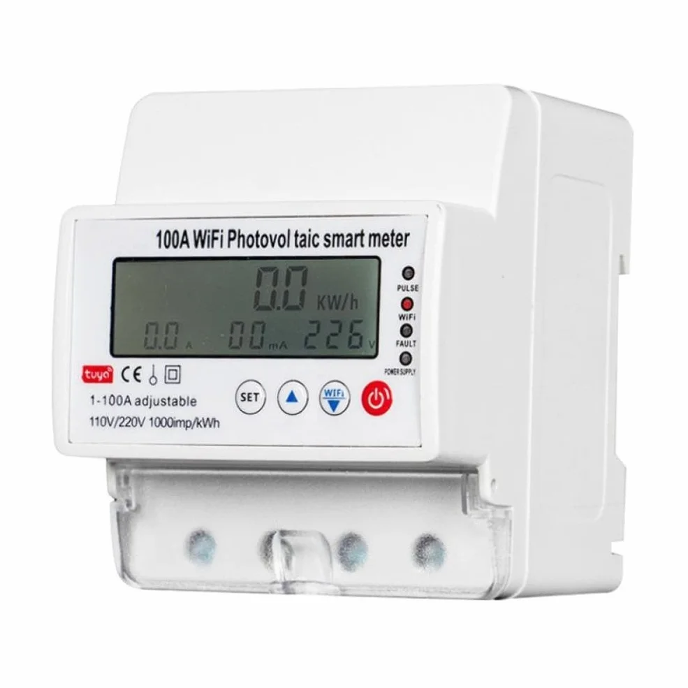 4P Monofase bidirezionale di energia elettrica Contatore di energia kWh Contatore WIFI Telecomando intelligente di energia elettrica Wattmetro 110/220 V 100A