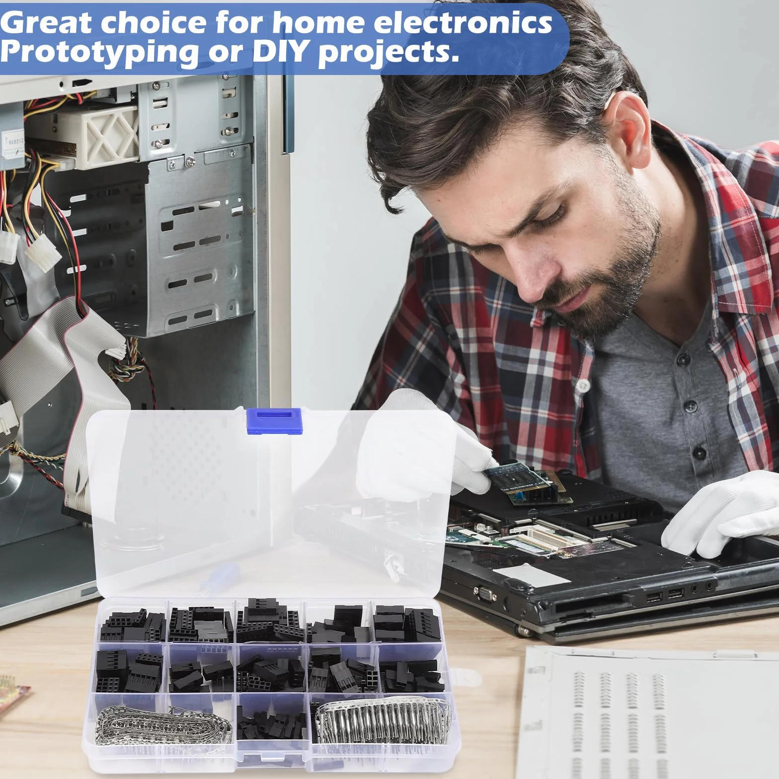 Kit Connettori Dupont 620pcs M/F 2,54mm 1-6 Pin JST per Arduino Raspberry Pi