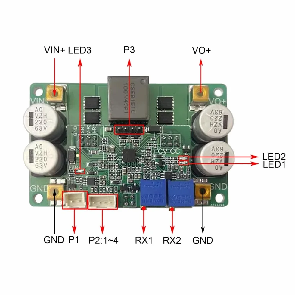 Modulo Boost,DC-DC 1100W Modulo Alimentazione Step Up Automatico Scheda di Tensione Corrente Costante