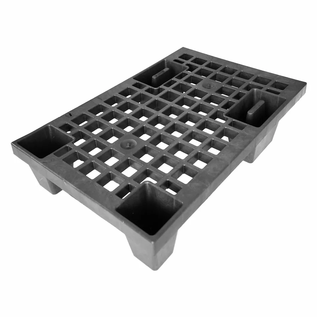 EMPOTEC Pallet Bancale Pedana in Plastica Nera, 60x40x13 cm, Portata Statica 700 kg, Portata Dinamica 300 kg con Bordo Perimetrale, Made in Italy