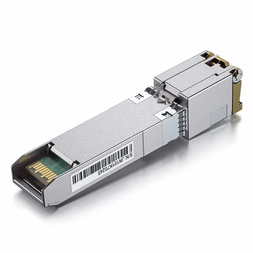 10Gtek x10 pcs SFP+ to RJ45 CAT.6a Copper Transceiver 1.25/2.5/5/10G-T Auto-Negotiation Ethernet Module 30-Meter for Cisco Ubiquiti Netgear