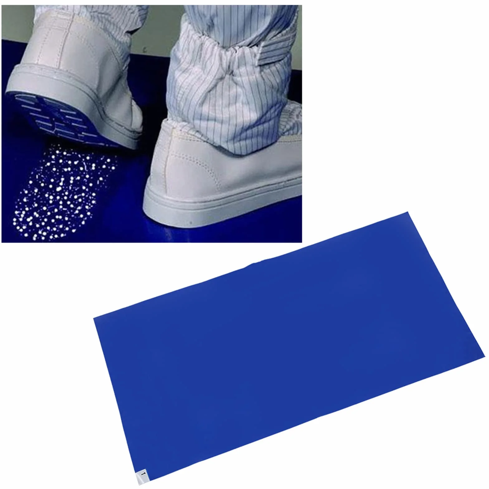 Tappetino Adesivo per Camere Bianche 18x36 Pollici 10 Pezzi Blu