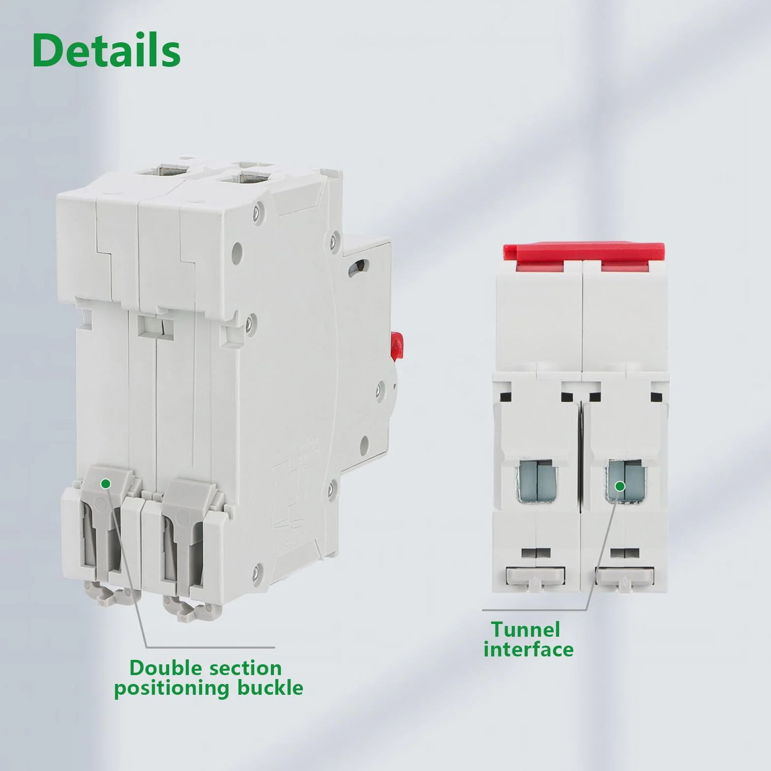 Interruttore DC Wengart DZ47-63Z, interruttore di sezionamento DC, 500V 63A 2 poli, montaggio su guida DIN, per batterie e sistemi fotovoltaici solari e altri sistemi DC