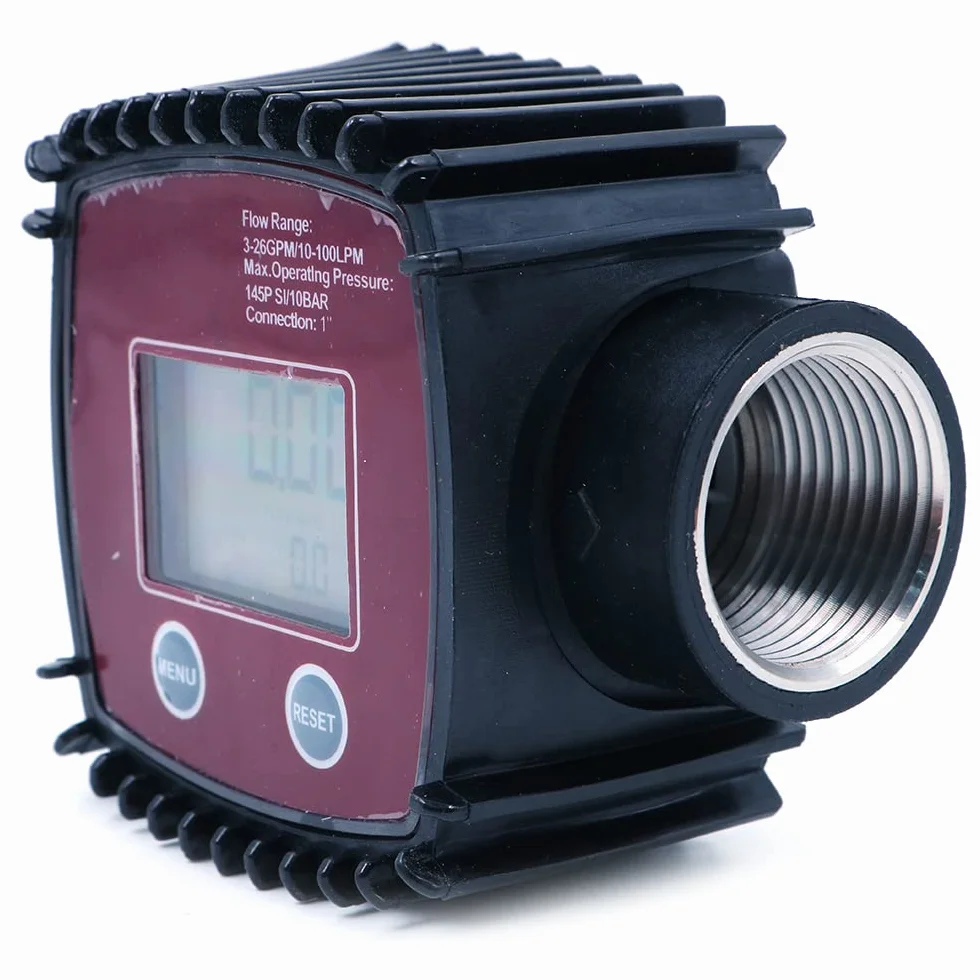 NUZAMAS Misuratore di portata digitale a turbina 1" filettatura interna acqua liquida diesel