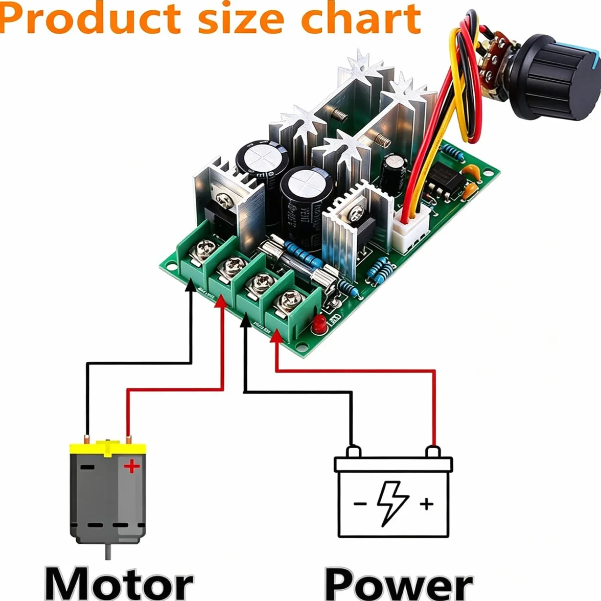 Gebildet DC Motor Controller Assembly 12V 24V 36V 48V/20A Modulo di Azionamento ad Alta Potenza Velocità Regolabile PWM Regolatore Elettronico Interruttore di Regolazione Dimmer LED Ultra Piccolo