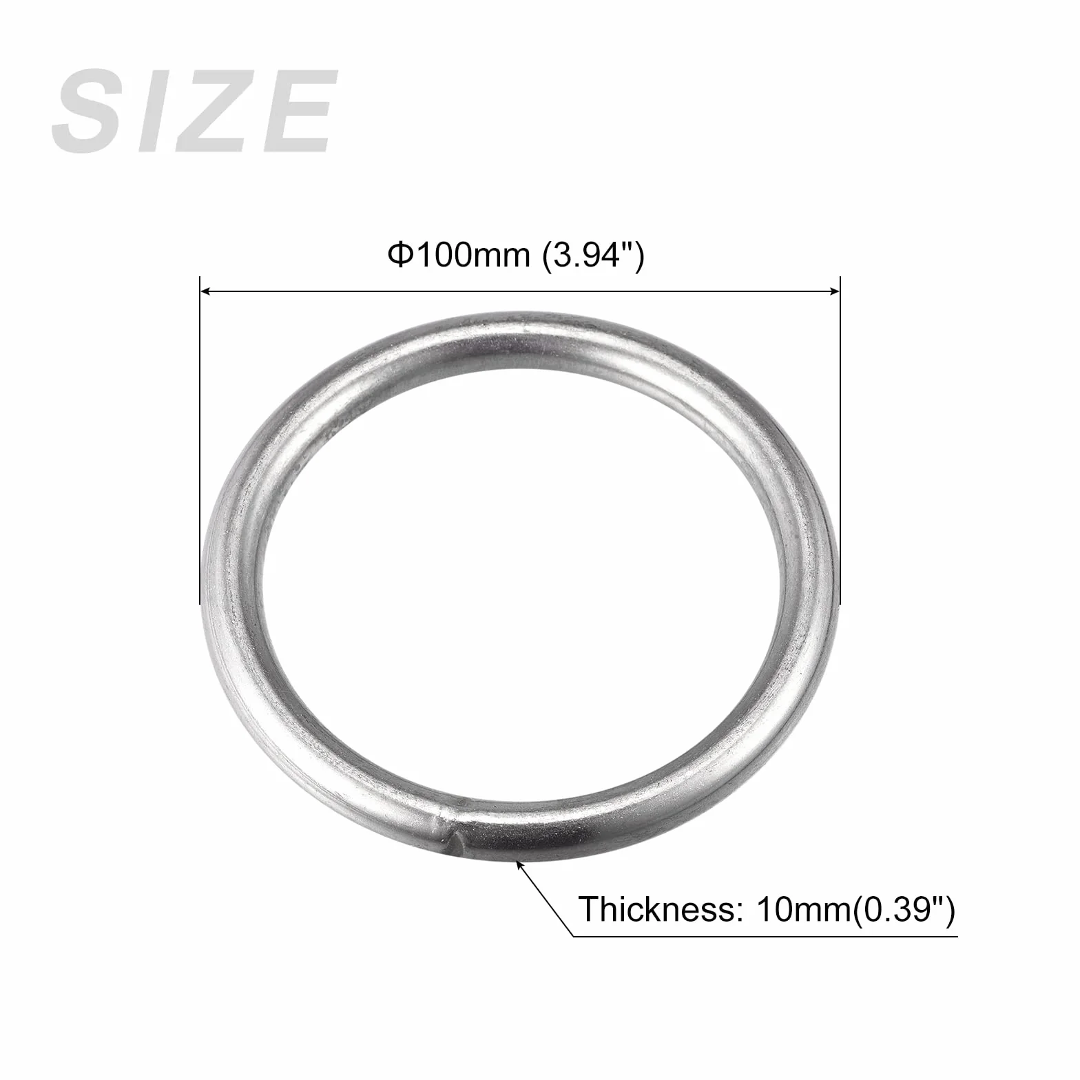 METALLIXITY 304 Acciaio Inossidabile Cerchio 100mm OD 10mm Spessore 1pz Saldato Rotondo