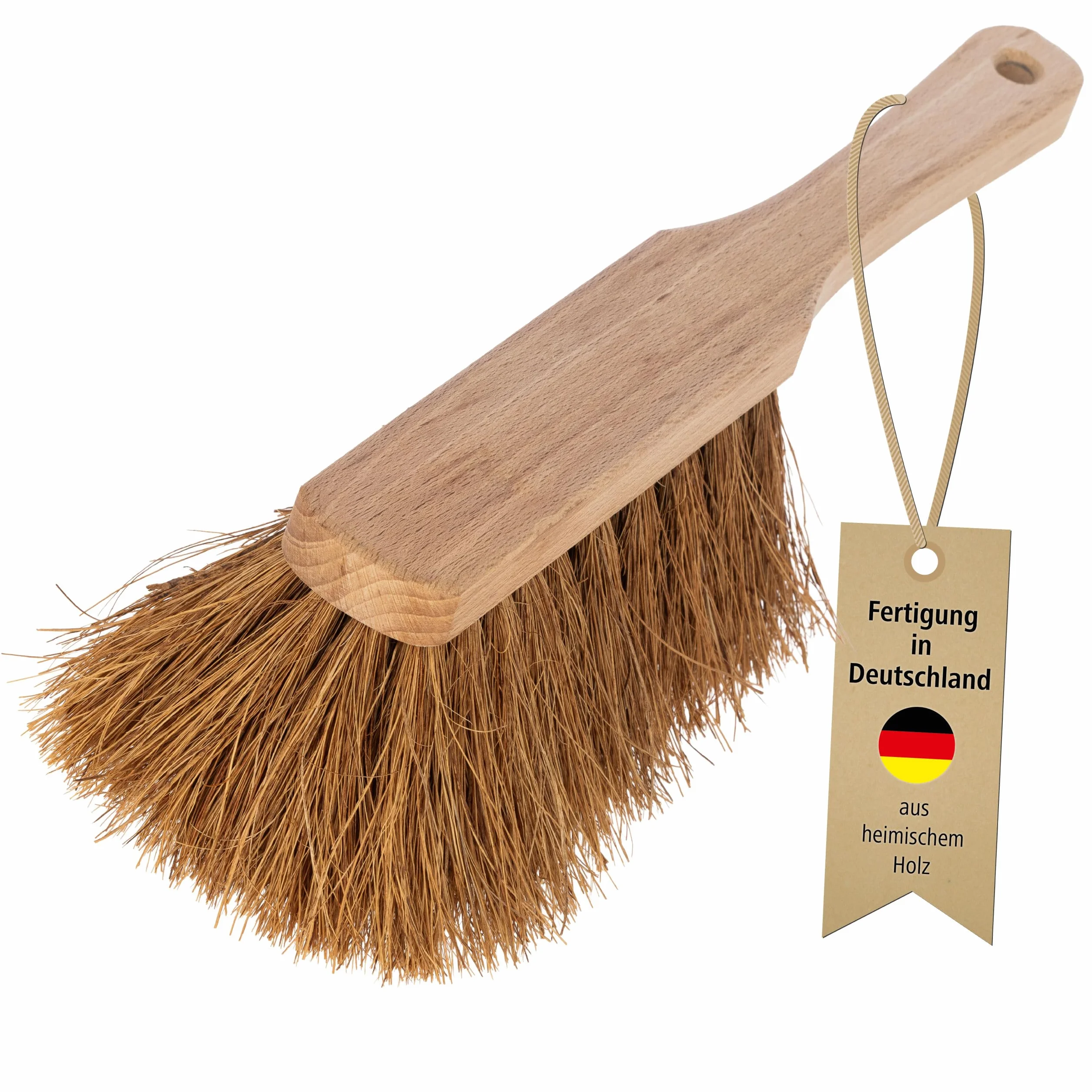 Kerbl Spazzola Manuale, Legno, setole di Cocco, 32 x 4,5 x 9 cm, setole di Alta qualità, Disposizione angolata, Bordo Arrotondato